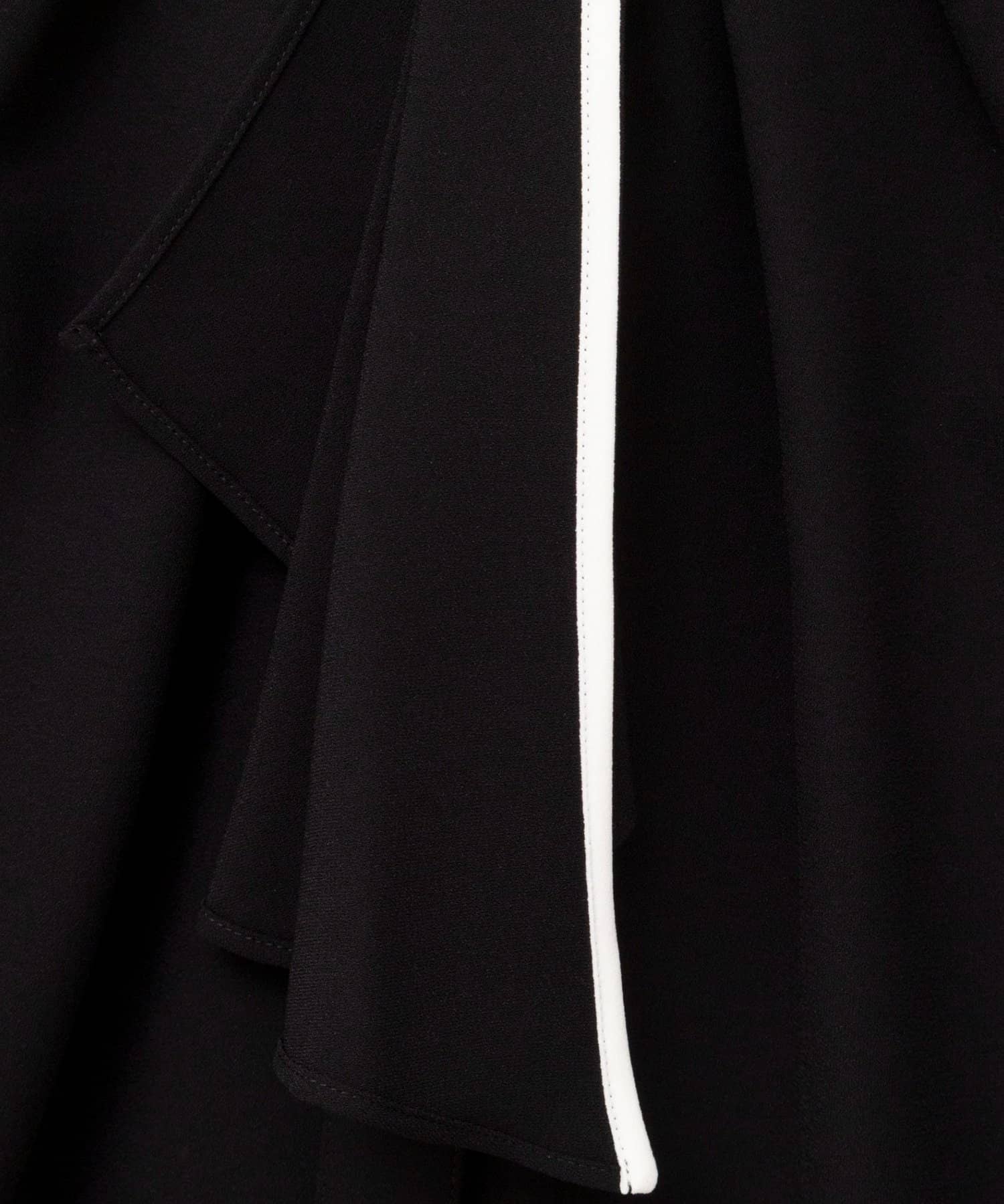 NOLLEY'S(ノーリーズ) 《セットアップ対応》ストレッチジョーゼットボウタイ風ペプラムブラウス