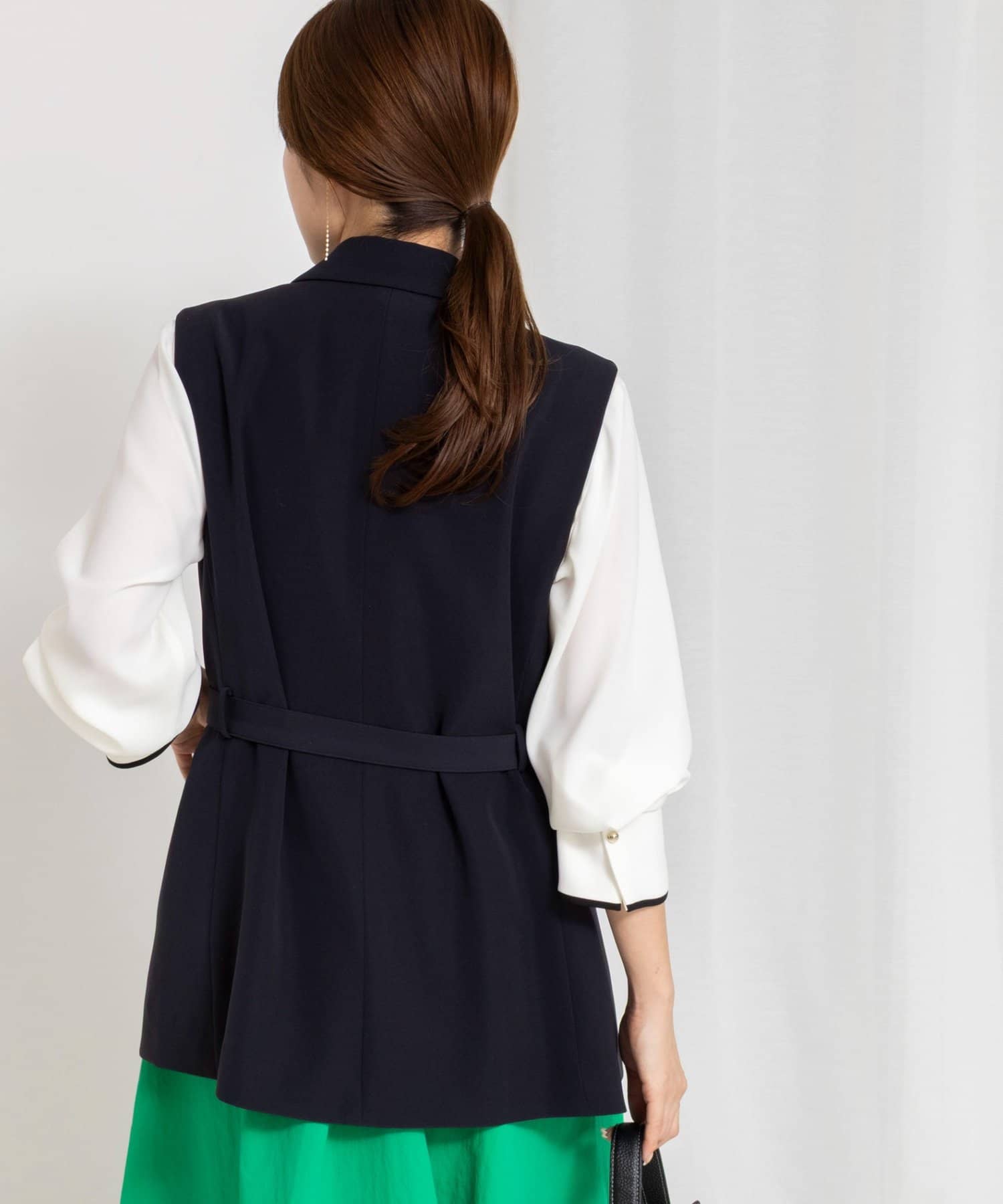 NOLLEY'S(ノーリーズ) 《セットアップ対応》ウォッシャブルダブルクロスジレ