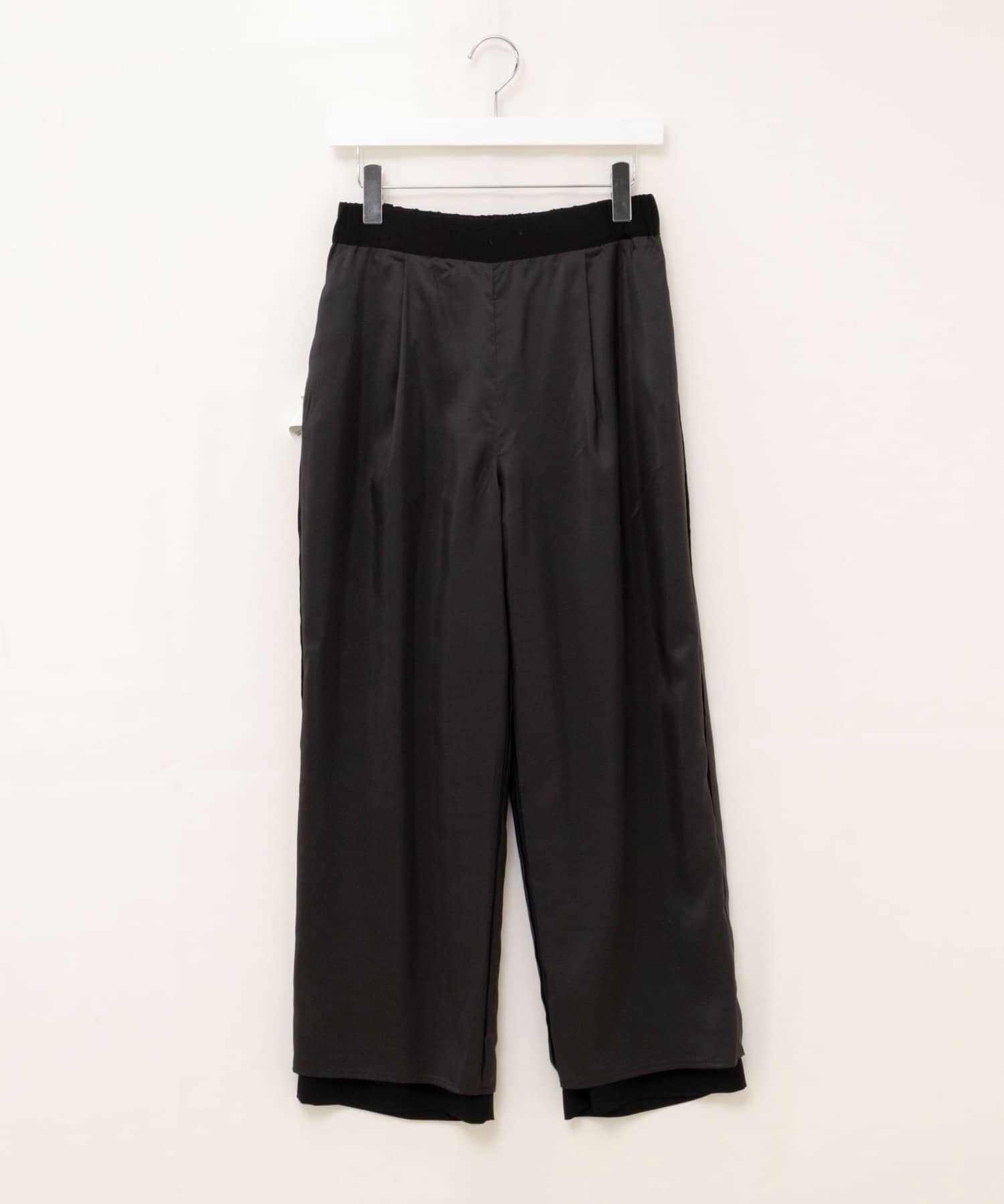 NOLLEY'S(ノーリーズ) 《セットアップ対応》ウォッシャブルストレッチジョーゼットイージーワイドパンツ