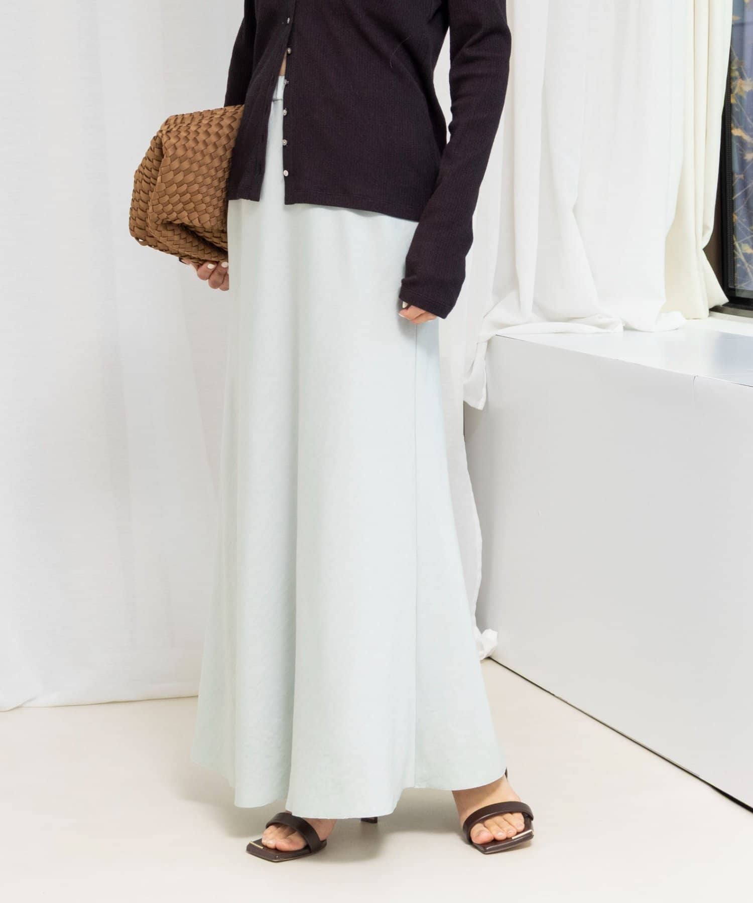 NOLLEY'S(ノーリーズ) ウォッシャブルセルロースバイヤススカート