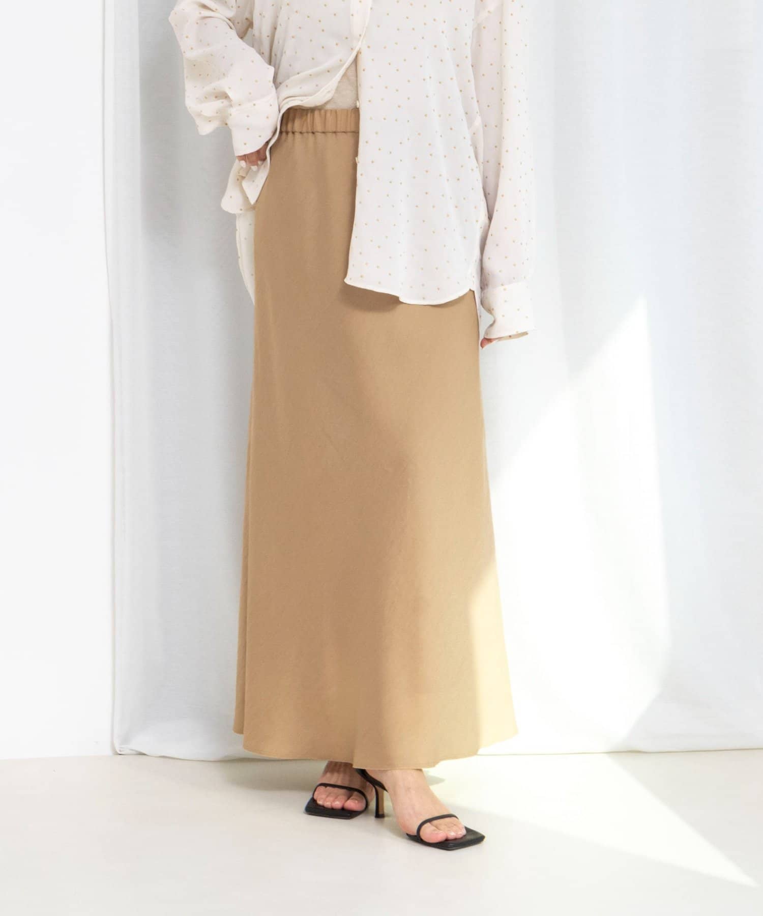 NOLLEY'S(ノーリーズ) ウォッシャブルセルロースバイヤススカート