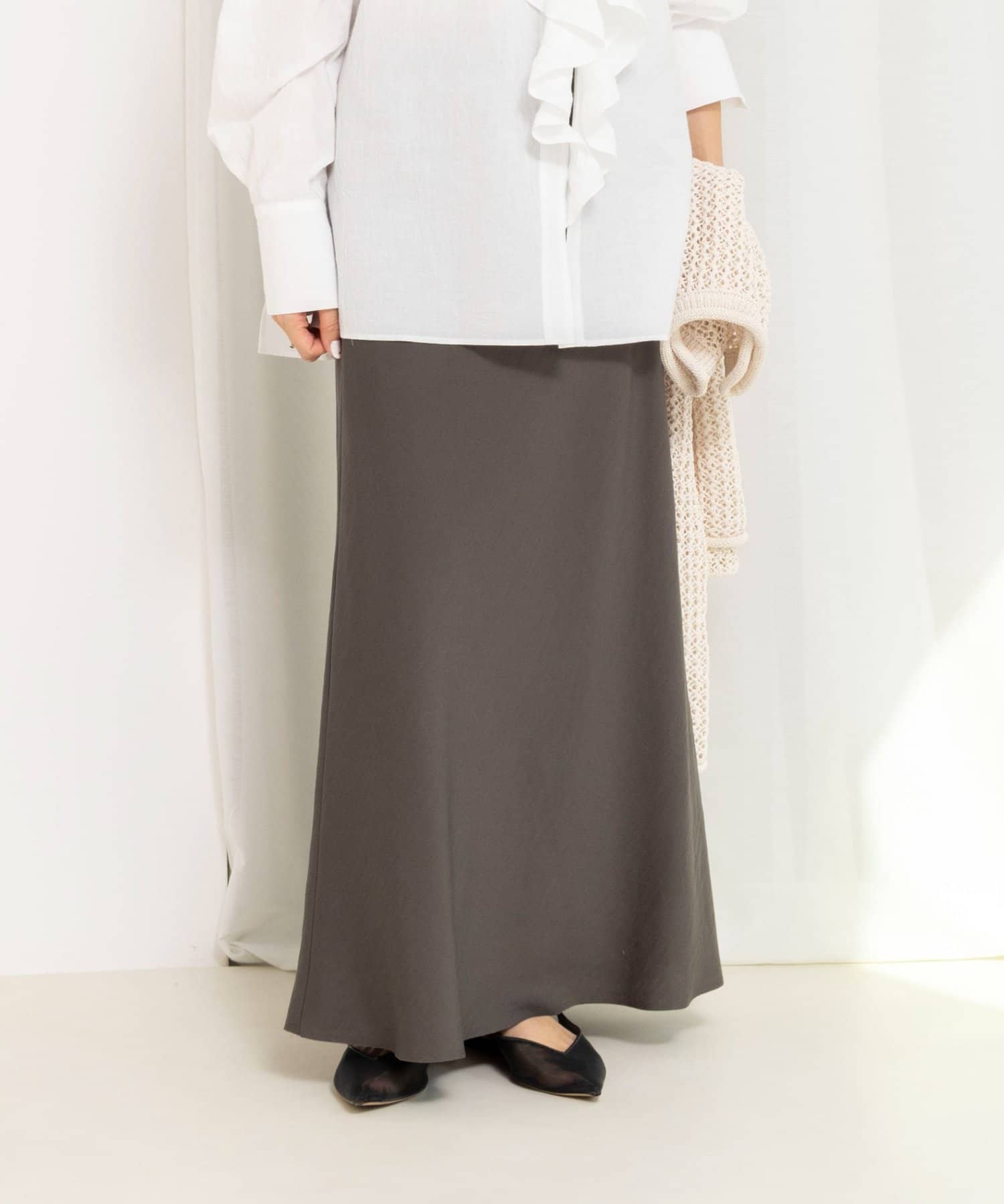 NOLLEY'S(ノーリーズ) ウォッシャブルセルロースバイヤススカート