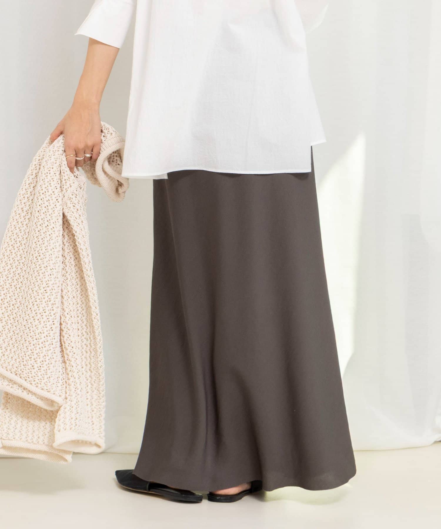 NOLLEY'S(ノーリーズ) ウォッシャブルセルロースバイヤススカート