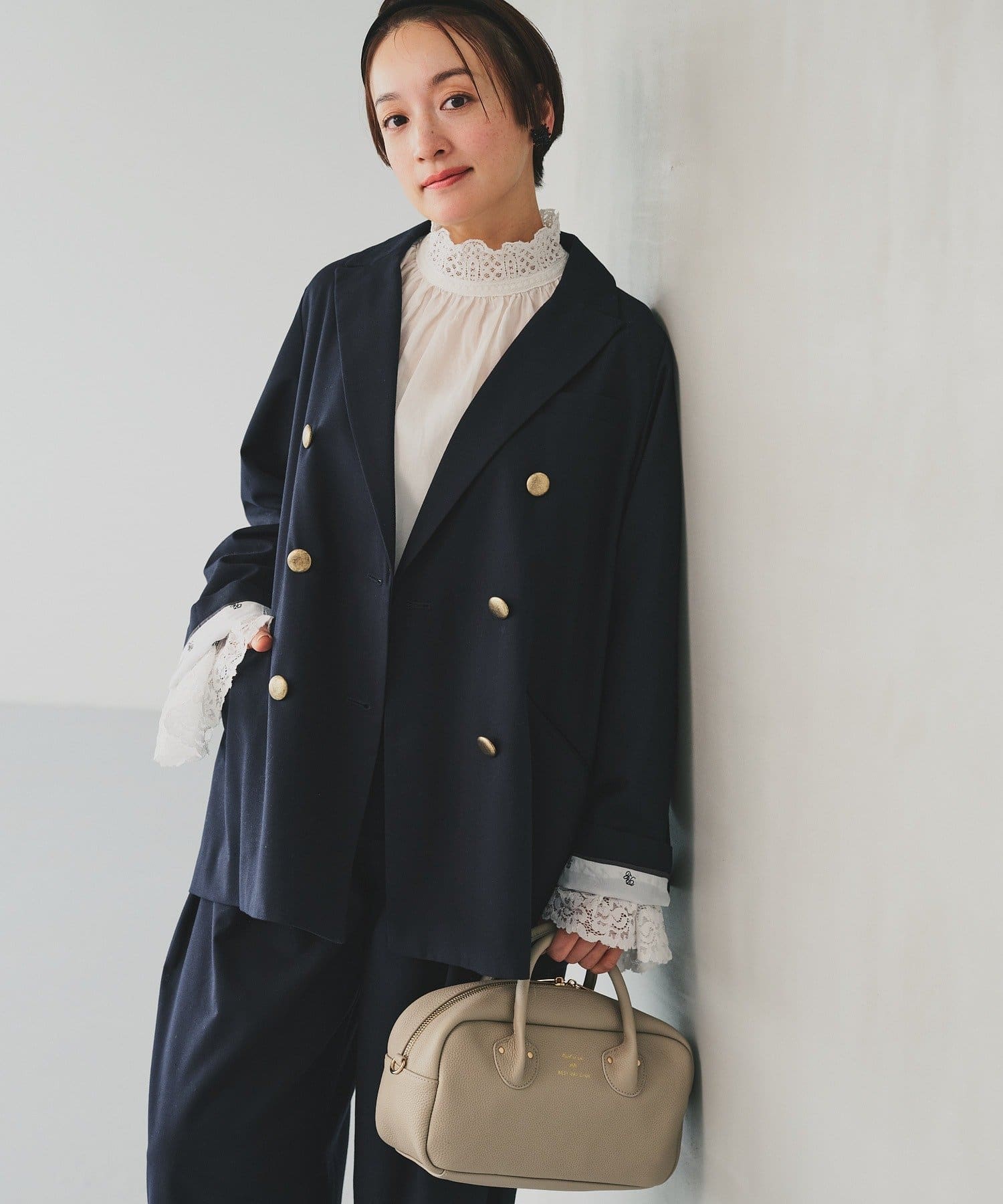 PUAL CE CIN(ピュアルセシン) 【セットアップ対応】TRダブルデザインテーラードジャケット