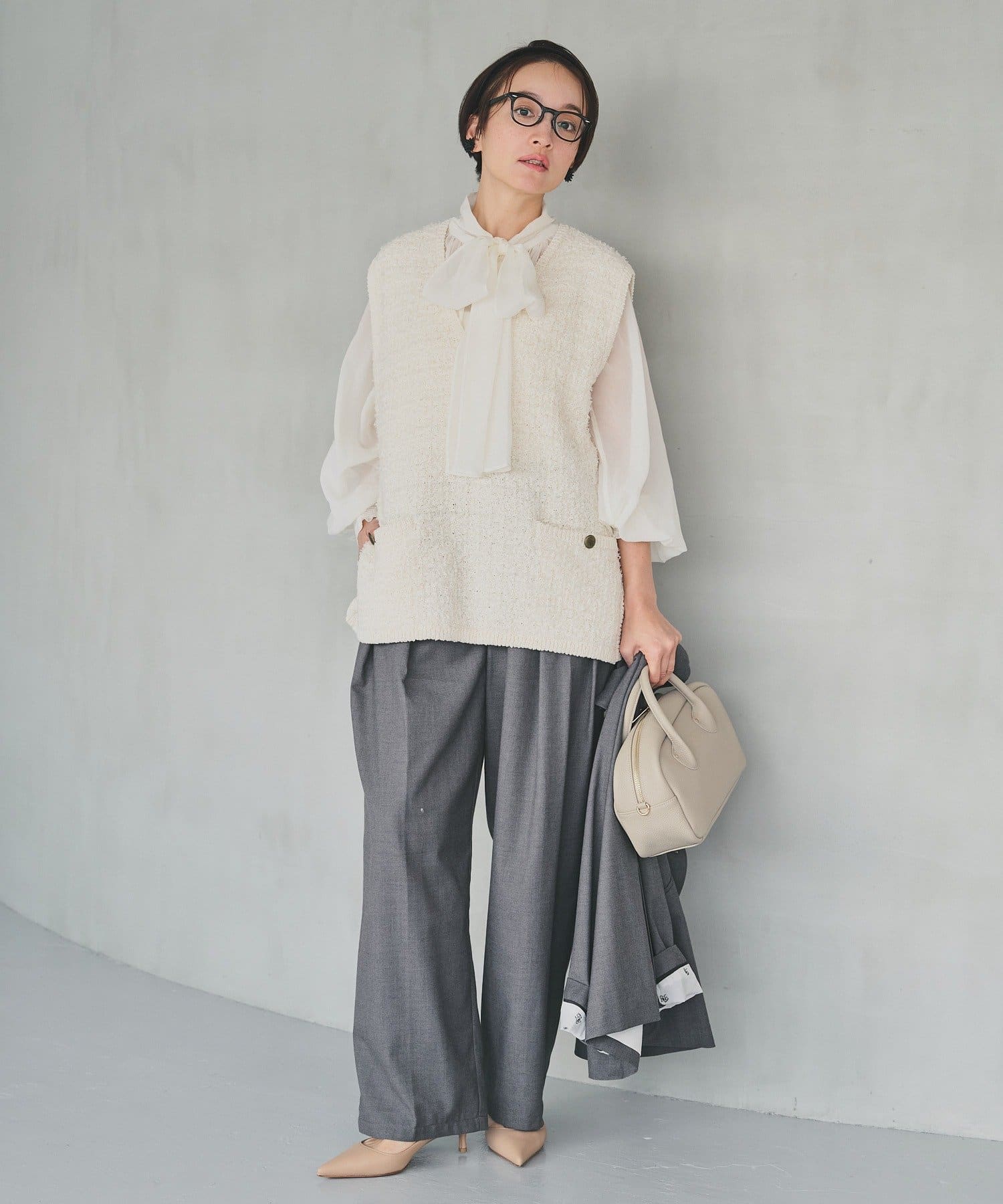 PUAL CE CIN(ピュアルセシン) 【SMLサイズ展開】【セットアップ対応】TRツータックスラックスパンツ