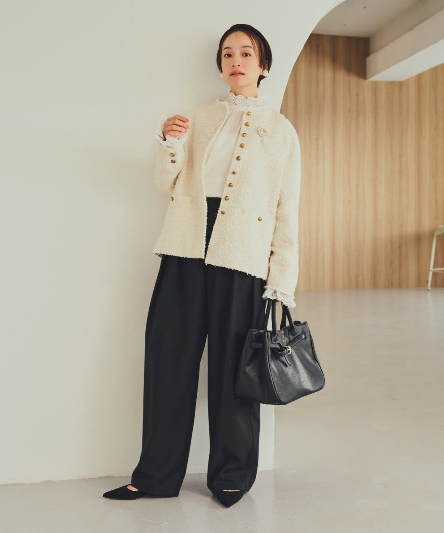 PUAL CE CIN(ピュアルセシン) 【SMLサイズ展開】【セットアップ対応】TRツータックスラックスパンツ