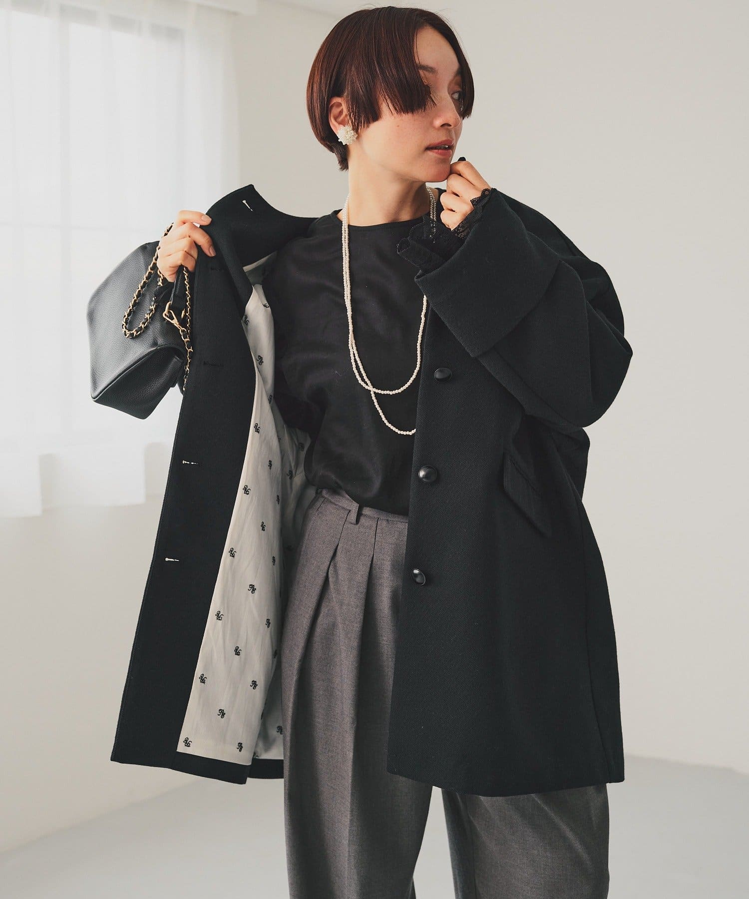 PUAL CE CIN(ピュアルセシン) ノーカラーコート