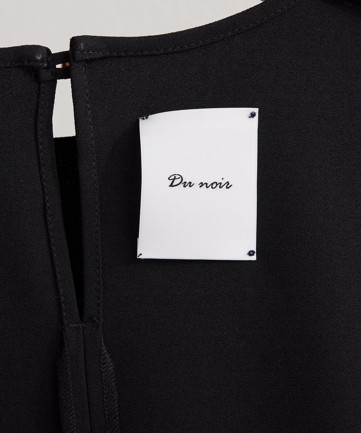 PUAL CE CIN(ピュアルセシン) 【Du noir】ハンド風ステッチストレッチジョーゼットプルオーバー