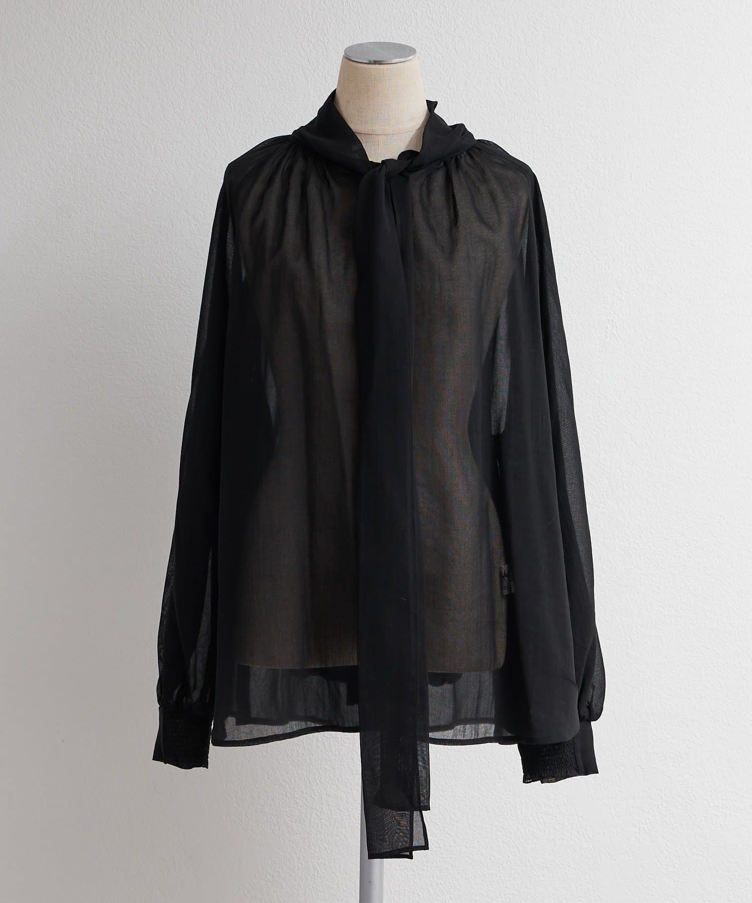 PUAL CE CIN(ピュアルセシン) シアーリボンタイ2WAYブラウス