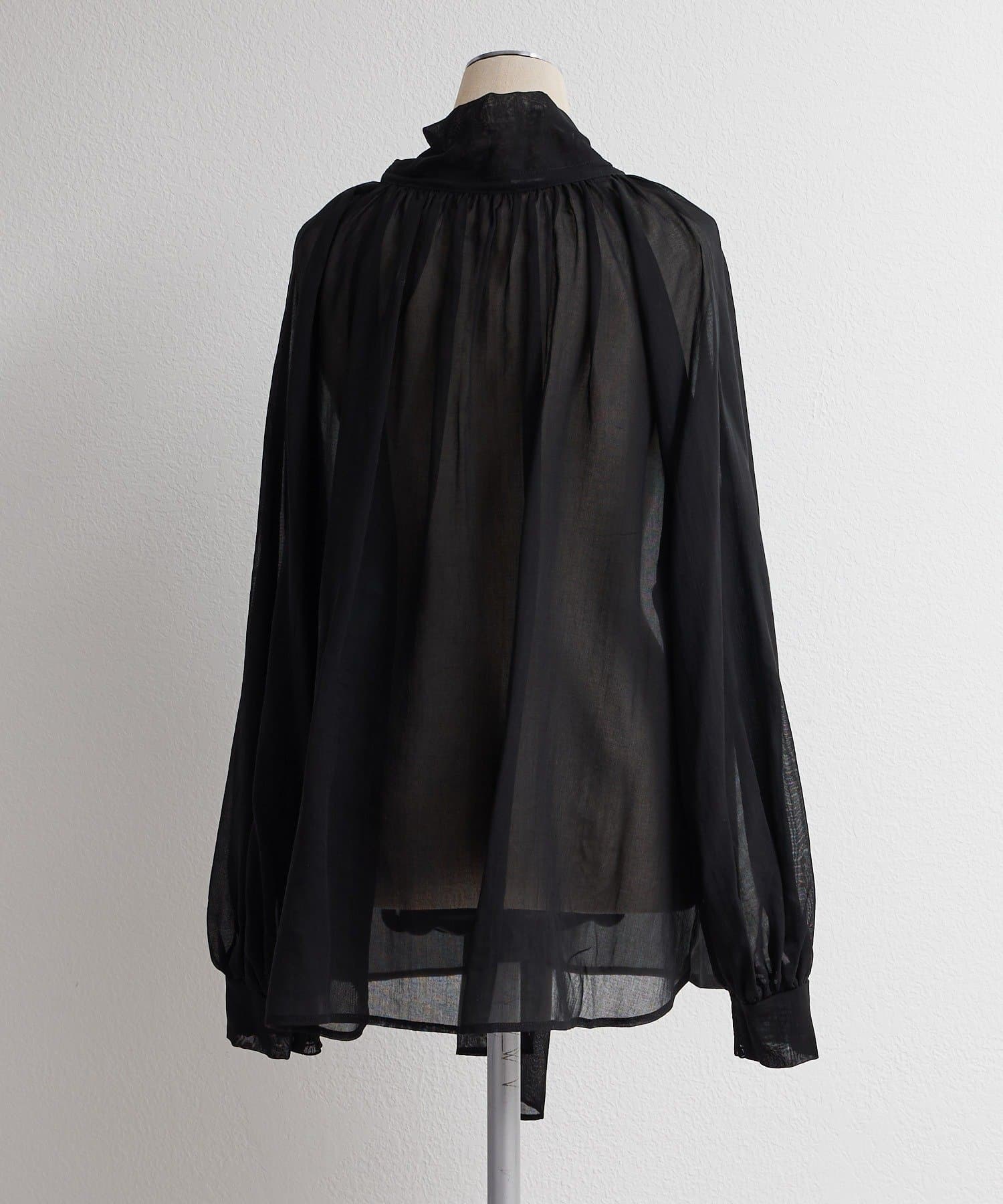 PUAL CE CIN(ピュアルセシン) シアーリボンタイ2WAYブラウス