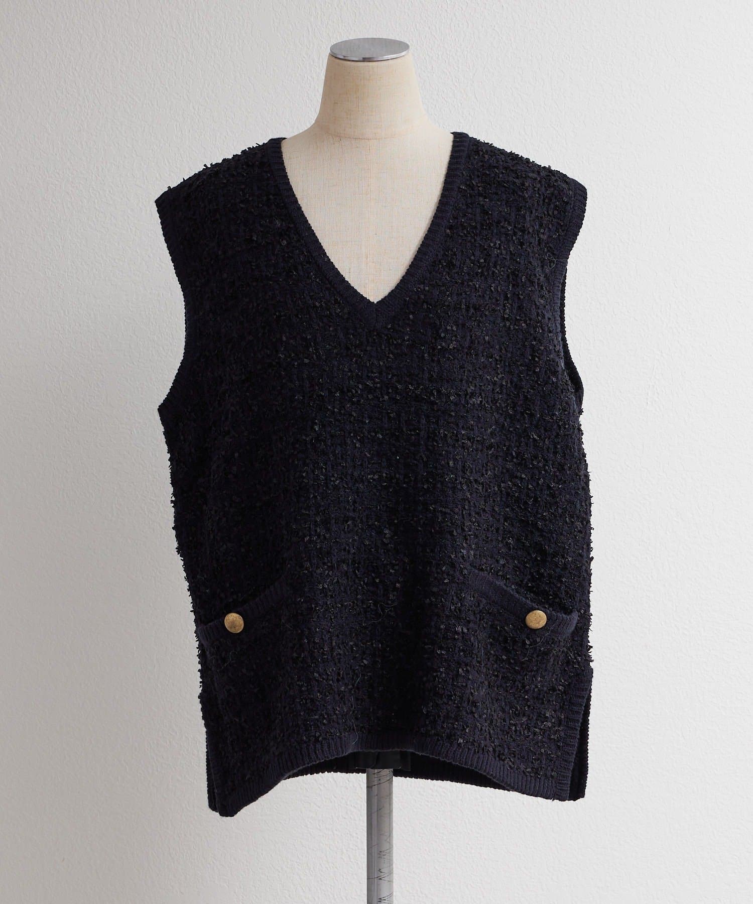 PUAL CE CIN(ピュアルセシン) ツィードライクニットベスト