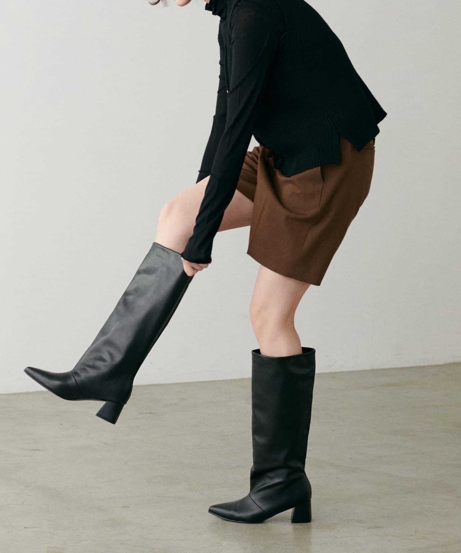 NICE CLAUP / OLIVE des OLIVE OUTLET(ナイスクラップ  / オリーブ デ オリーブ アウトレット) 【LARUTA】ワイドシャフトロングブーツ