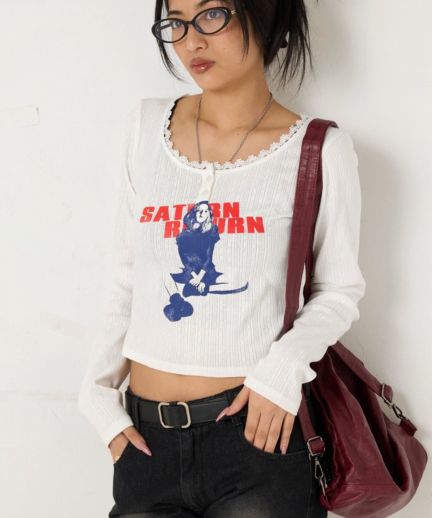 WHO’S WHO gallery(フーズフーギャラリー) CHARLOTTE PATTERN MESH TOP