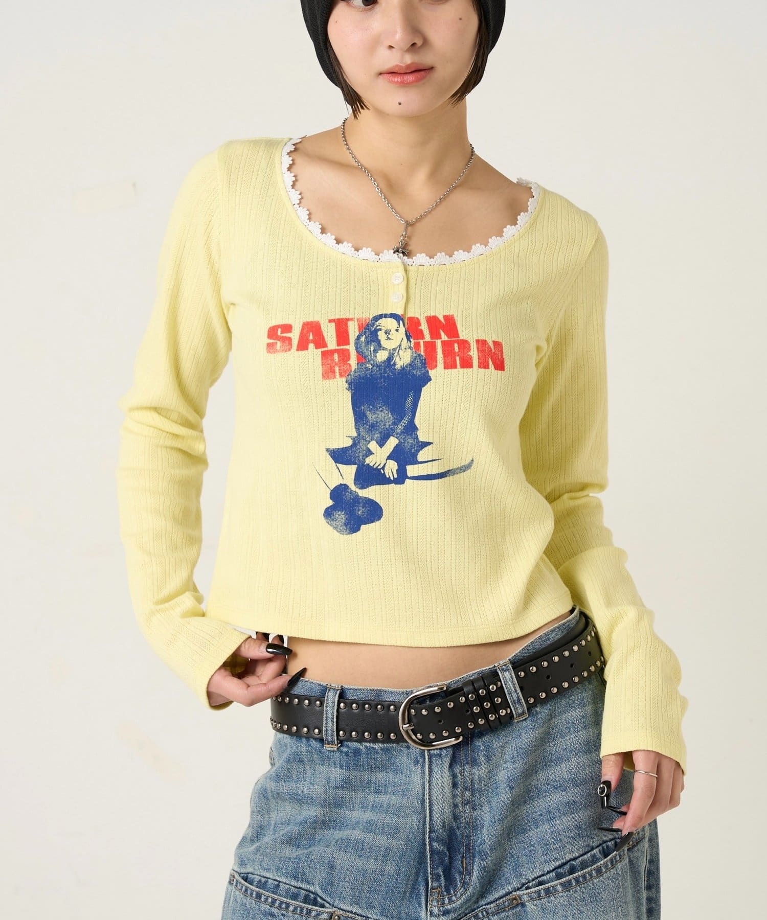 WHO’S WHO gallery(フーズフーギャラリー) CHARLOTTE PATTERN MESH TOP