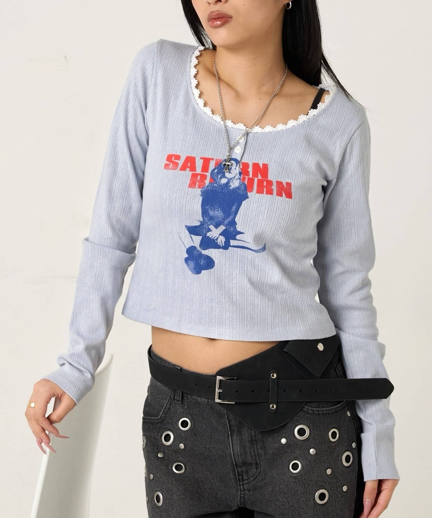 WHO’S WHO gallery(フーズフーギャラリー) CHARLOTTE PATTERN MESH TOP