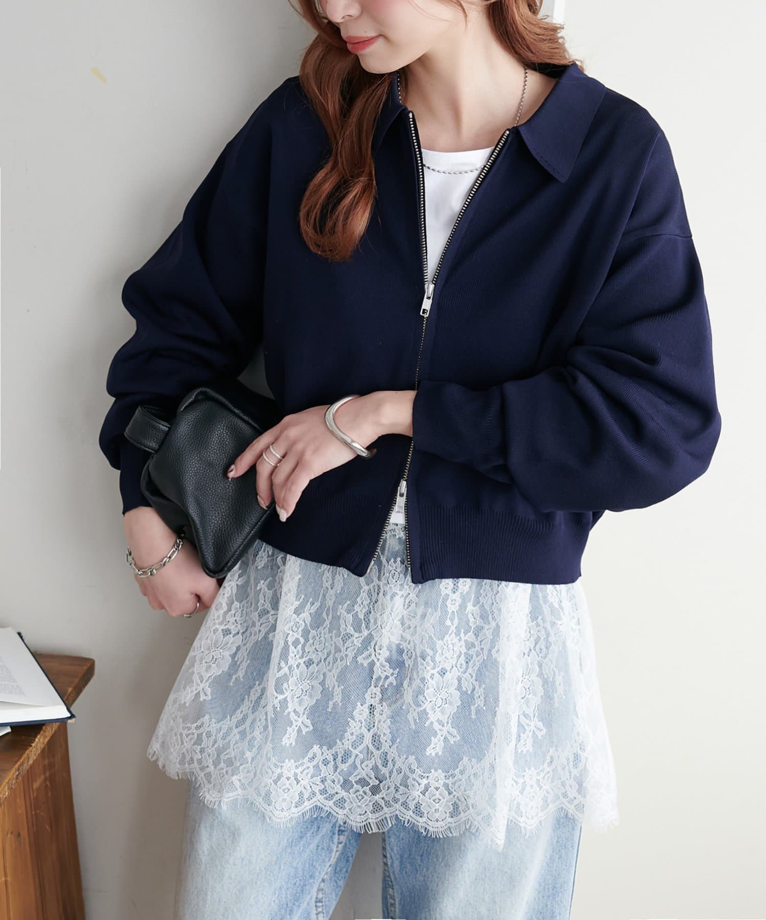 DISCOAT(ディスコート) 【トレンド/着回し力◎】裾レースロングスリーブ