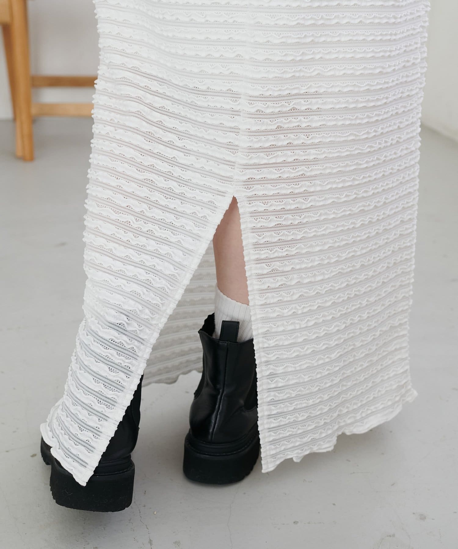 DISCOAT(ディスコート) 【SS先行予約】ミニフリルナロースカート