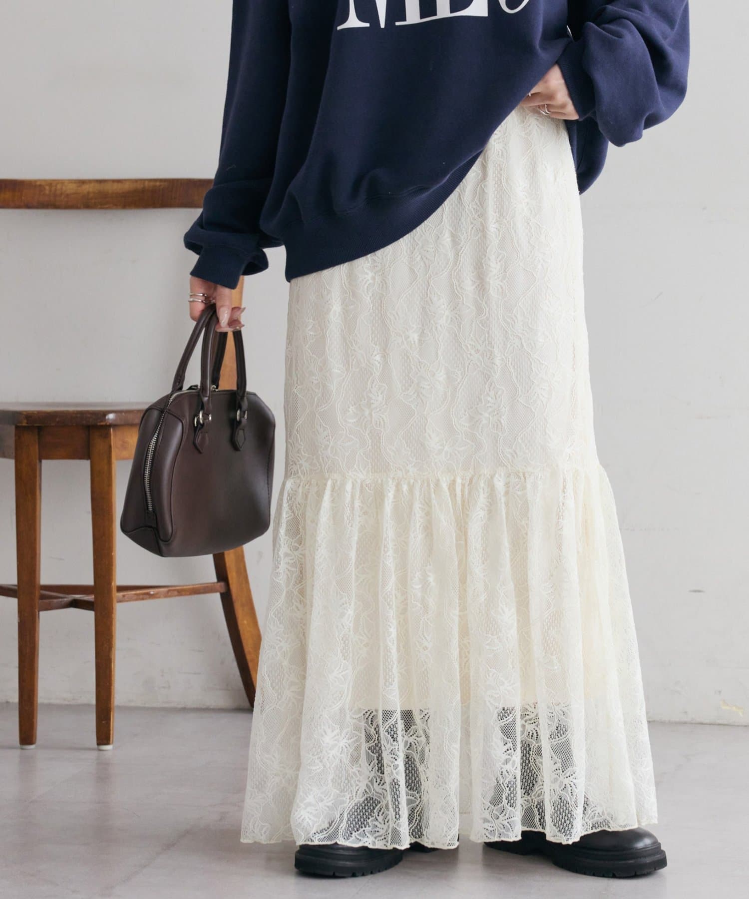 DISCOAT(ディスコート) 【SS先行予約】レース切替ギャザースカート