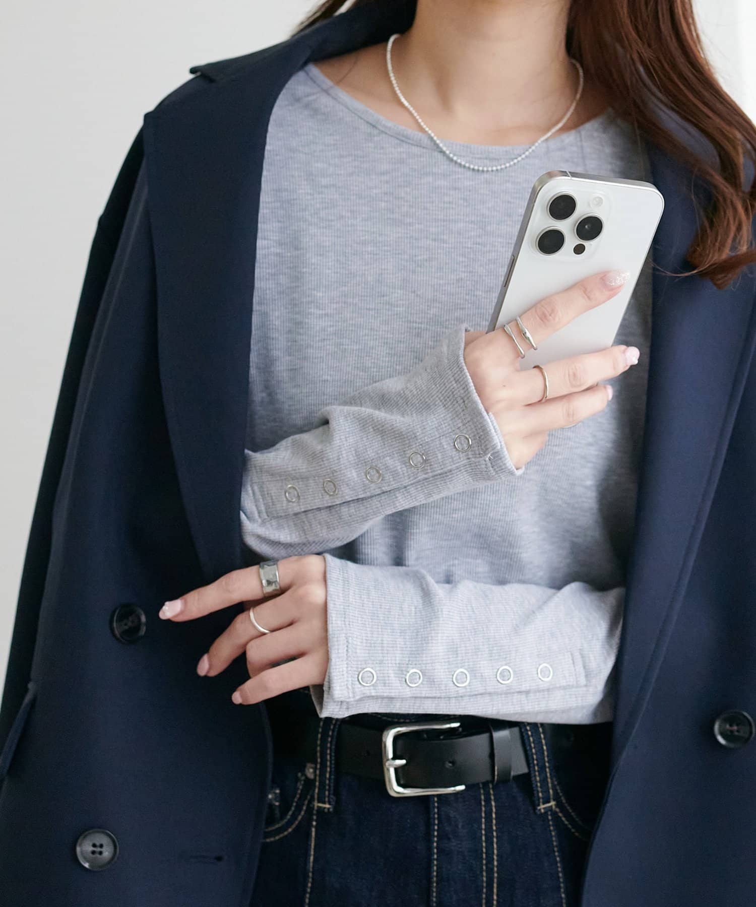 DISCOAT(ディスコート) 【SS先行予約】リブ袖口ボタンロングスリーブ《WEB限定カラーあり》