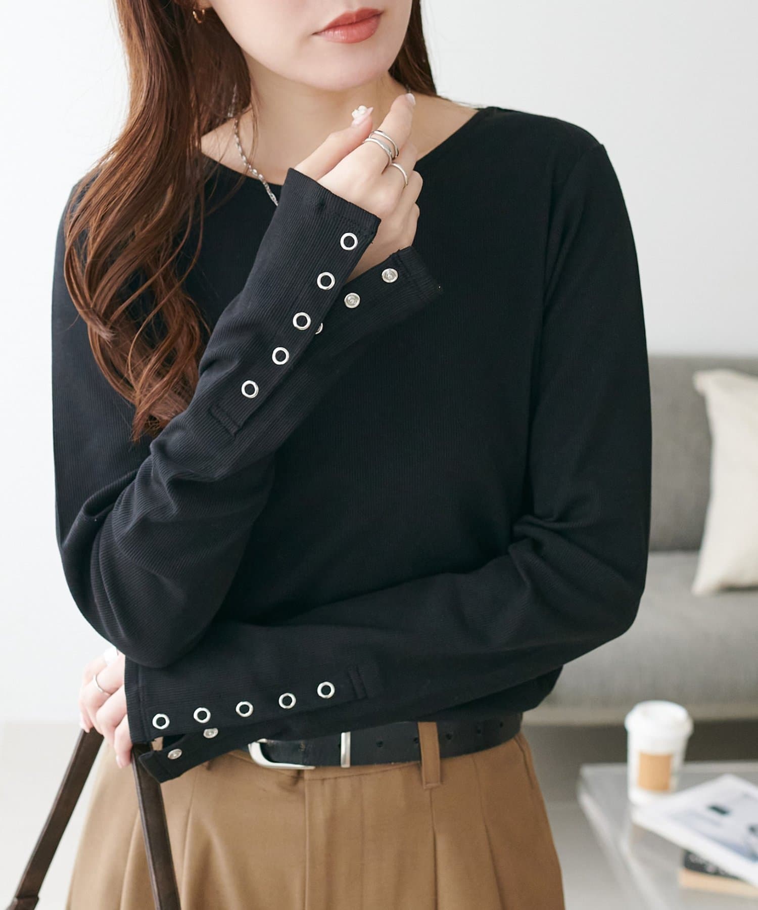 DISCOAT(ディスコート) 【SS先行予約】リブ袖口ボタンロングスリーブ《WEB限定カラーあり》