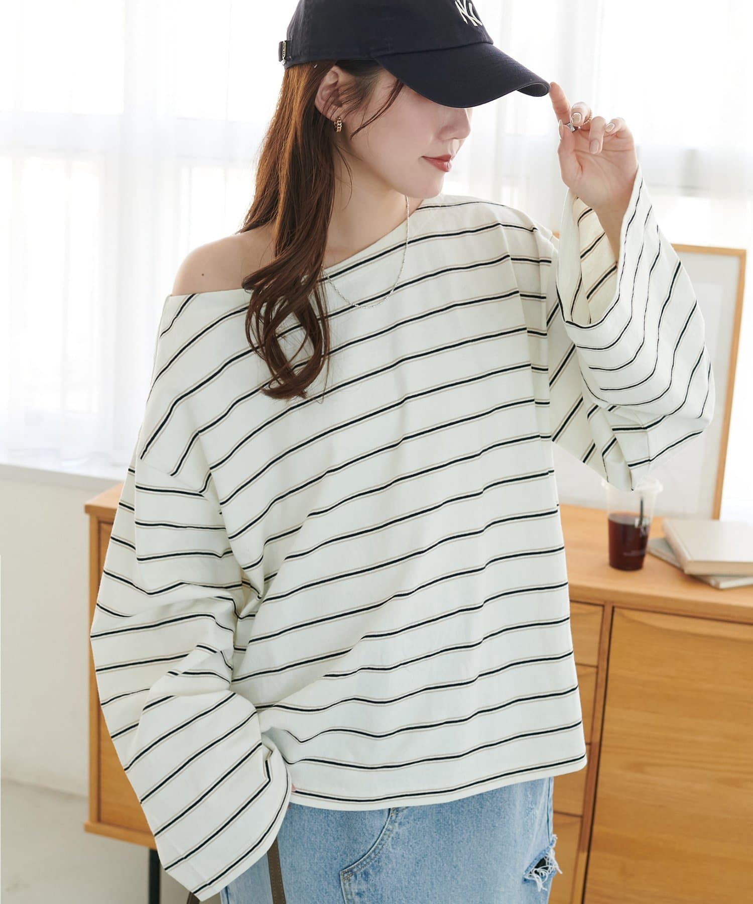 DISCOAT(ディスコート) 【SS先行予約】2WAYワンショルボーダープルオーバー《WEB限定カラーあり》