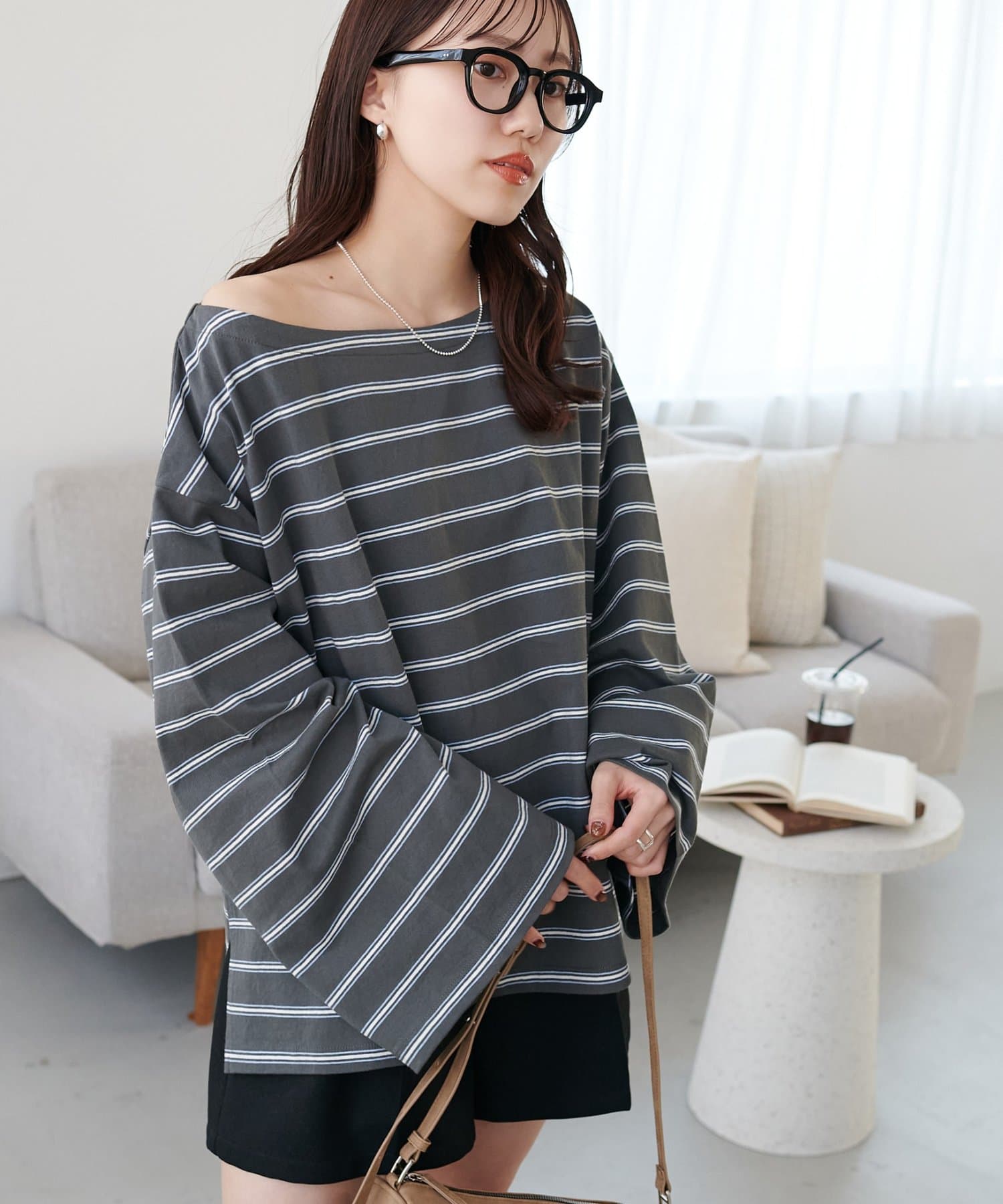 DISCOAT(ディスコート) 【SS先行予約】2WAYワンショルボーダープルオーバー《WEB限定カラーあり》