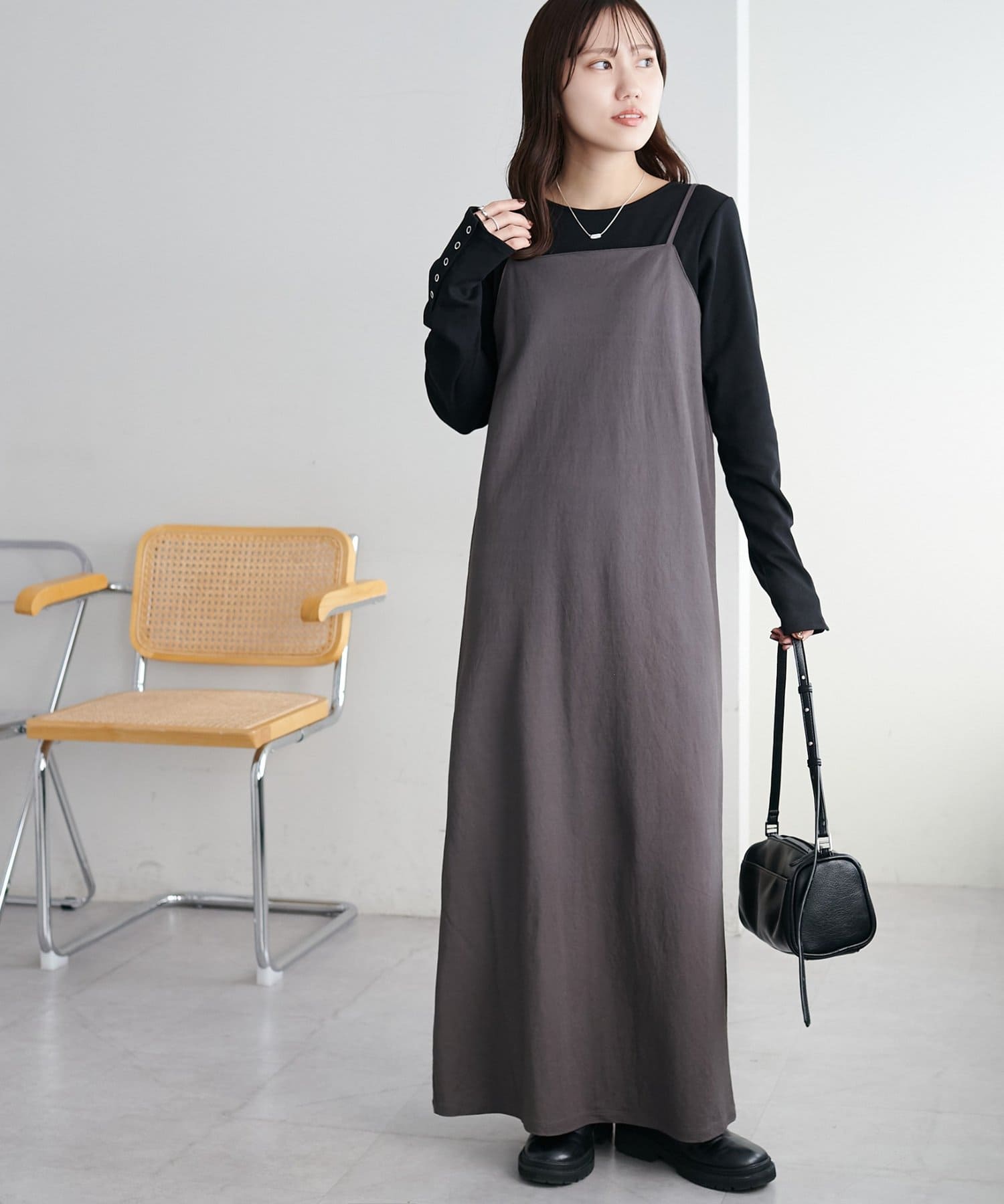 DISCOAT(ディスコート) スクエアカットキャミワンピース