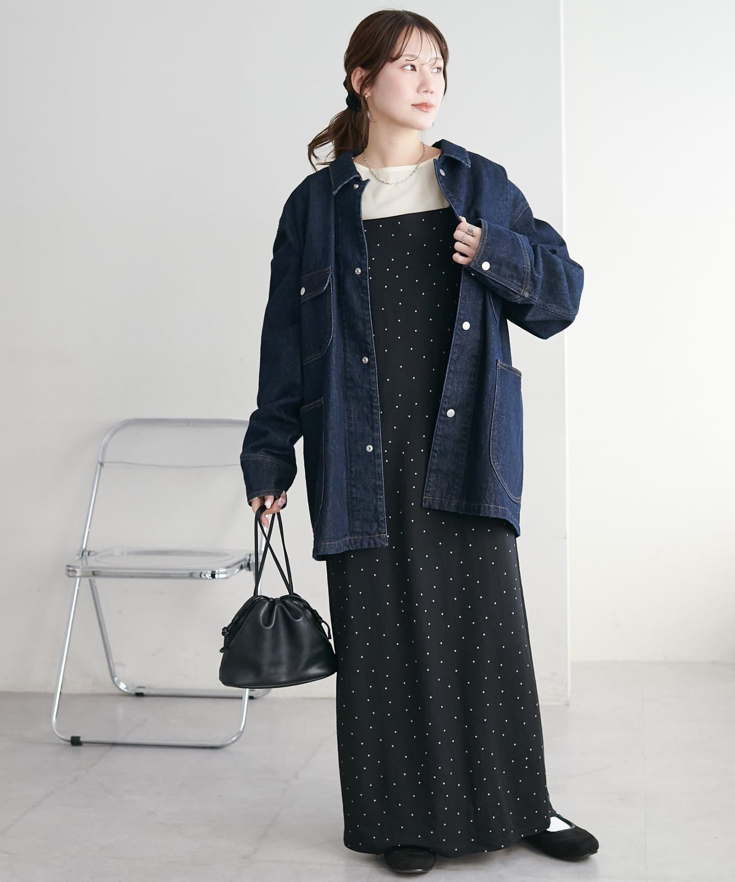 DISCOAT(ディスコート) スクエアカットキャミワンピース