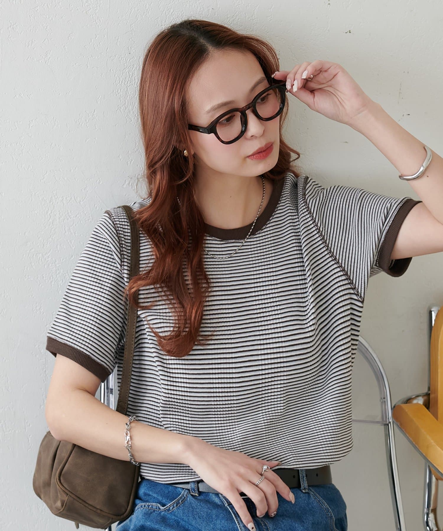 DISCOAT(ディスコート) リンガーボーダー5分袖