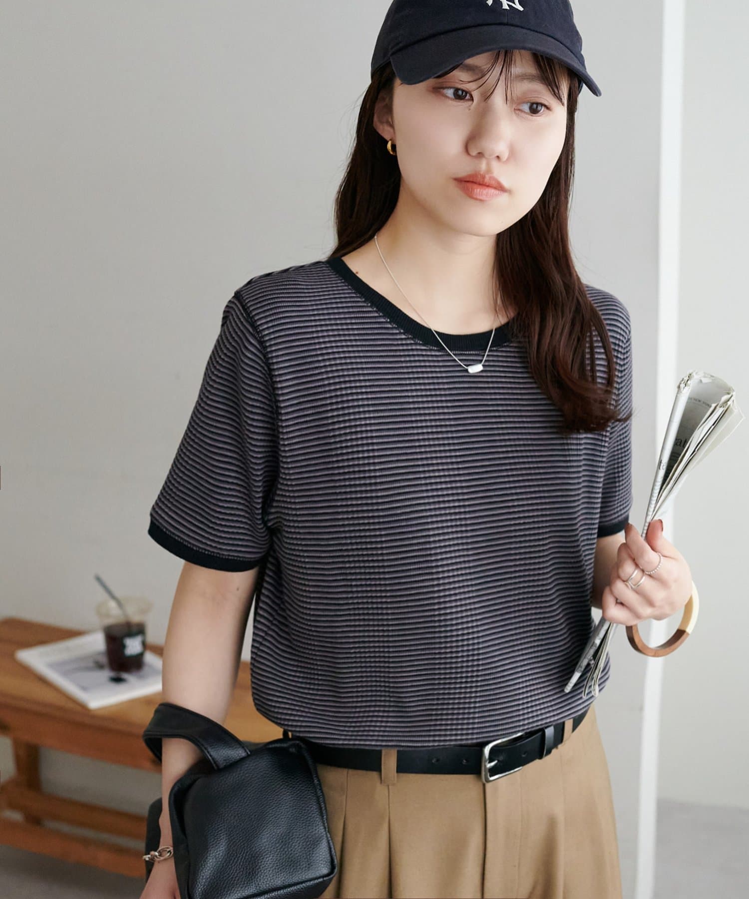 DISCOAT(ディスコート) リンガーボーダー5分袖