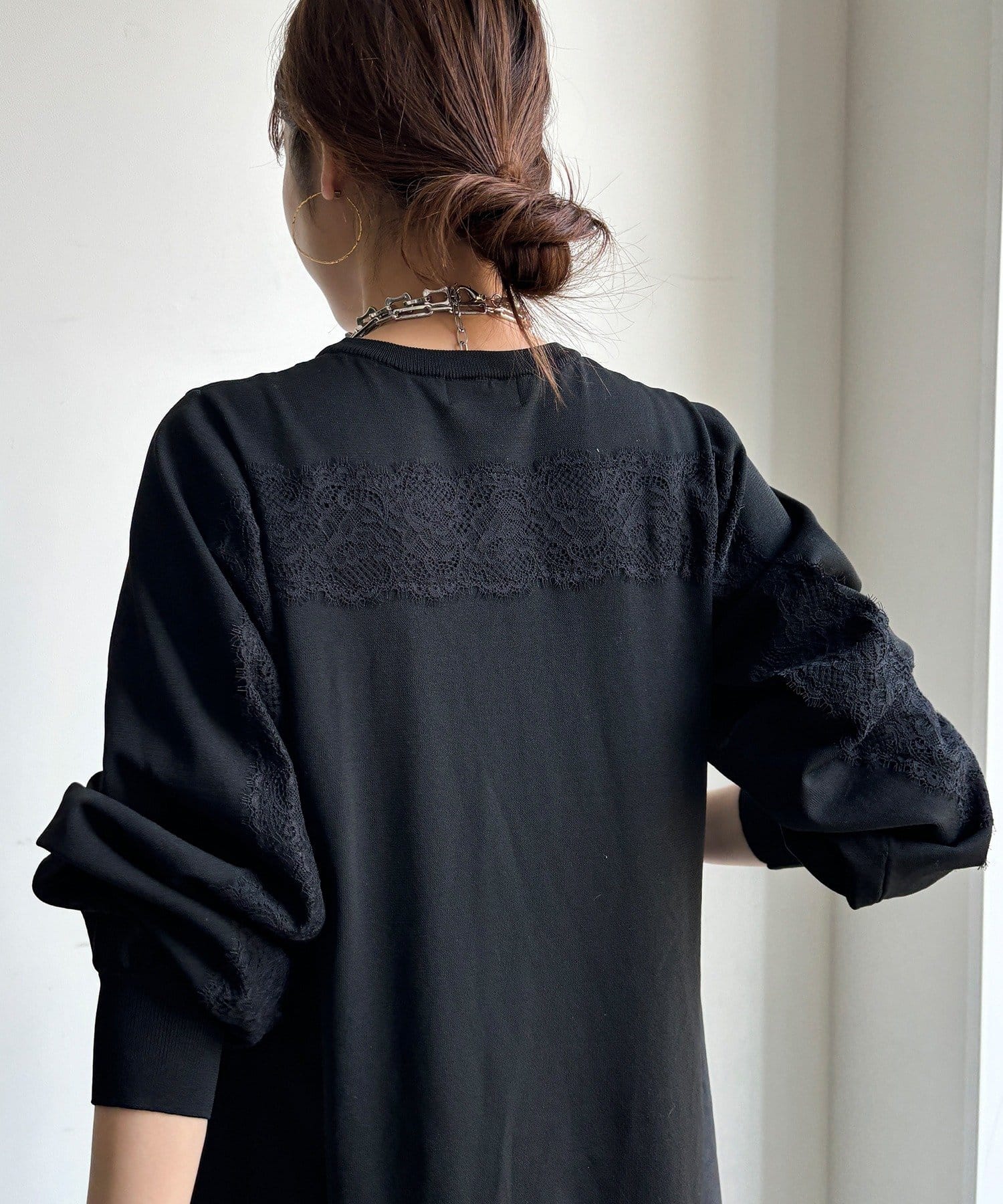 DOUDOU(ドゥドゥ) 【WEB限定】バックレースラインワンピース