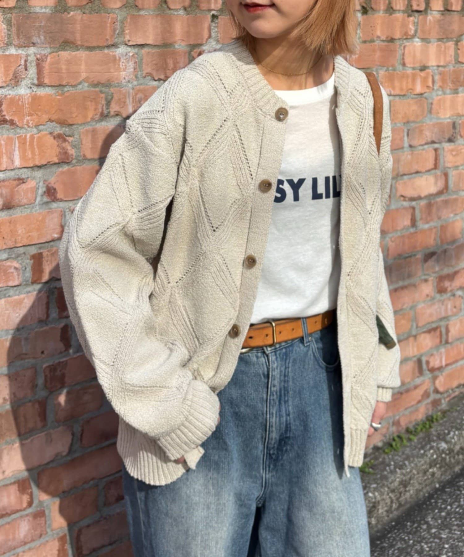 CIAOPANIC TYPY(チャオパニックティピー) ≪26SS展示会アイテム≫【UNISEX】ダイヤメッシュクルーネックカーディガン