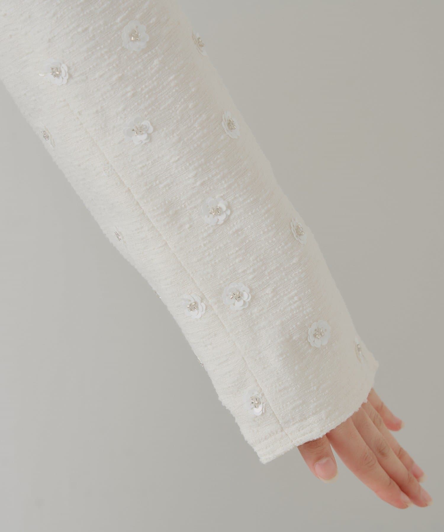 Chico(チコ) 【SALON by Chico】フラワービジューツイードクルージャケット