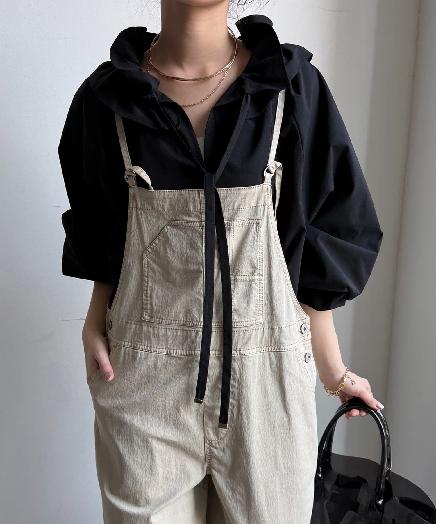 DOUDOU(ドゥドゥ) ダブルフリルカラーブラウス