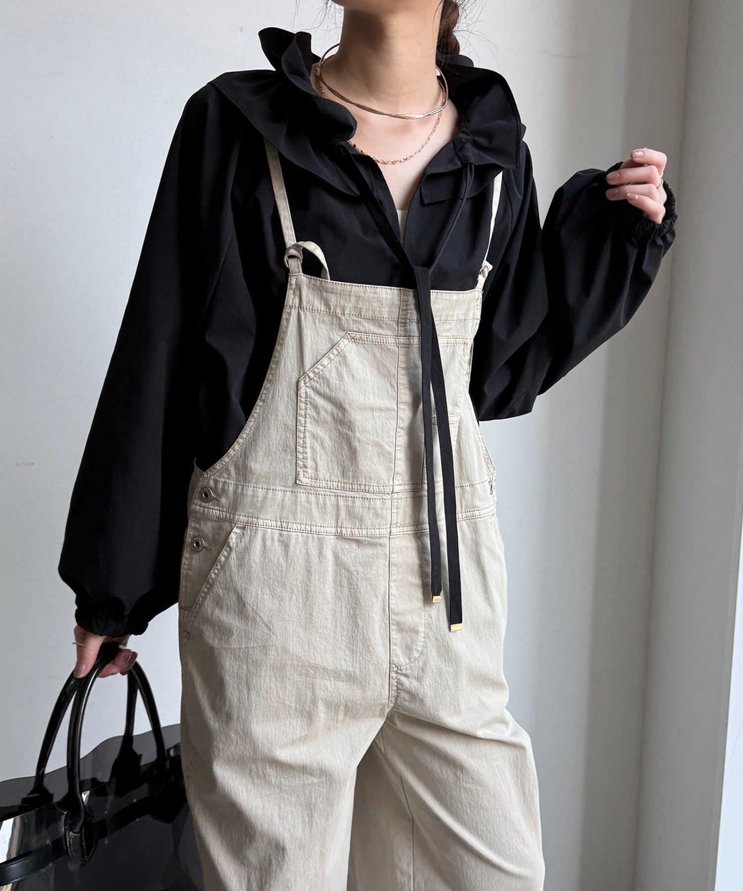 DOUDOU(ドゥドゥ) ダブルフリルカラーブラウス