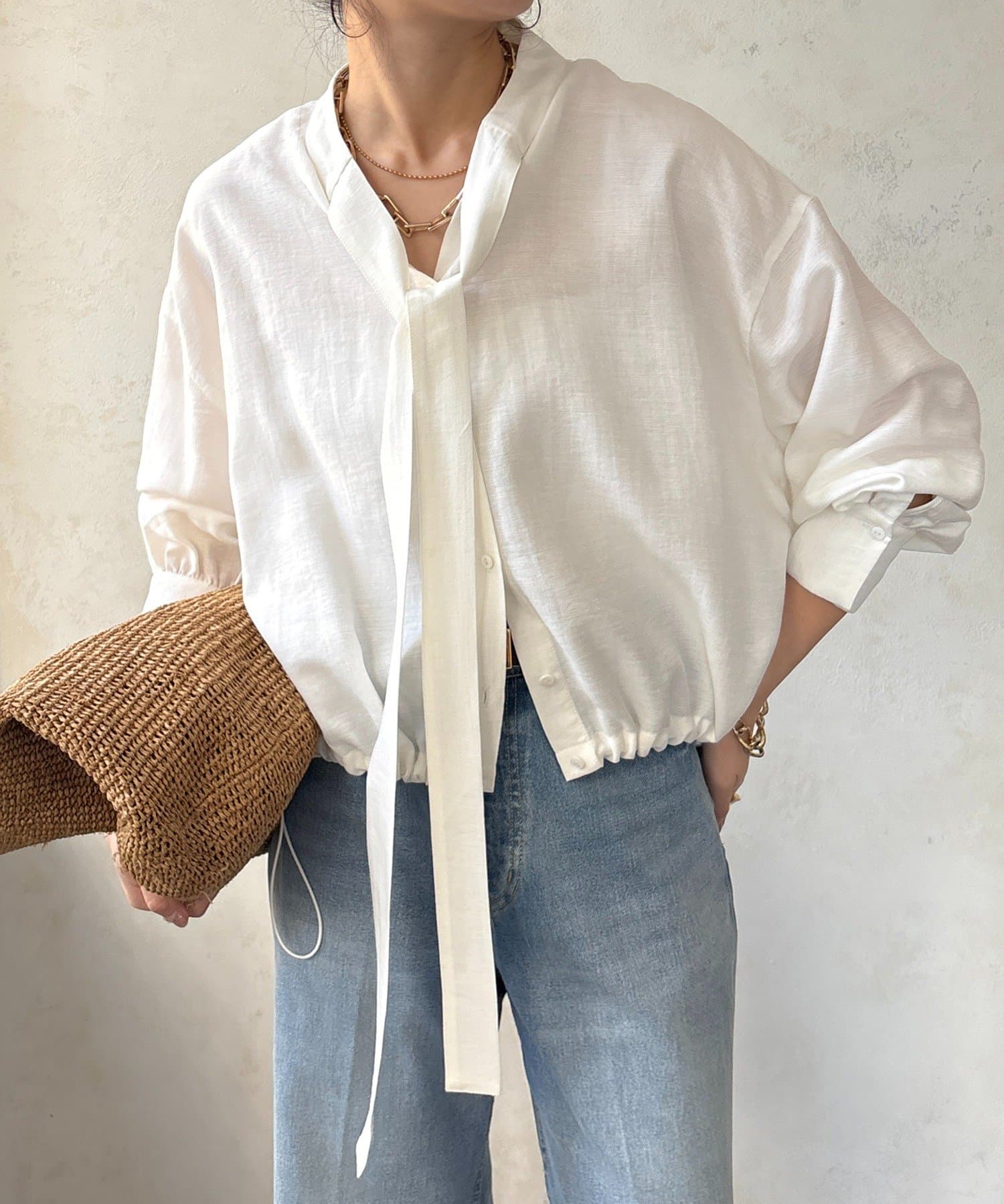 DOUDOU(ドゥドゥ) 棒タイスピンドルシャツ