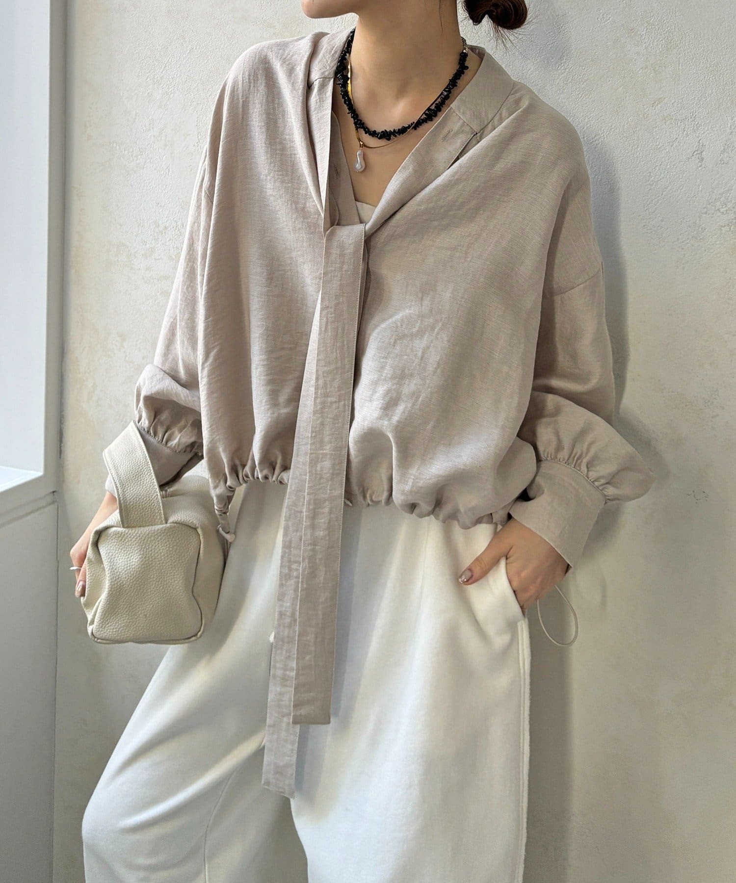 DOUDOU(ドゥドゥ) 棒タイスピンドルシャツ