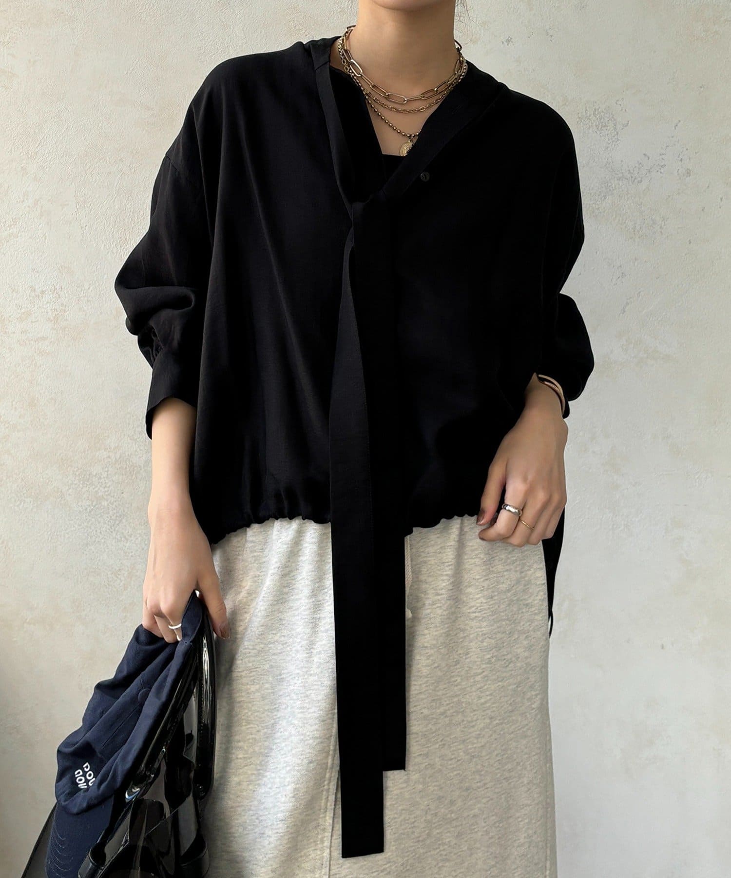 DOUDOU(ドゥドゥ) 棒タイスピンドルシャツ