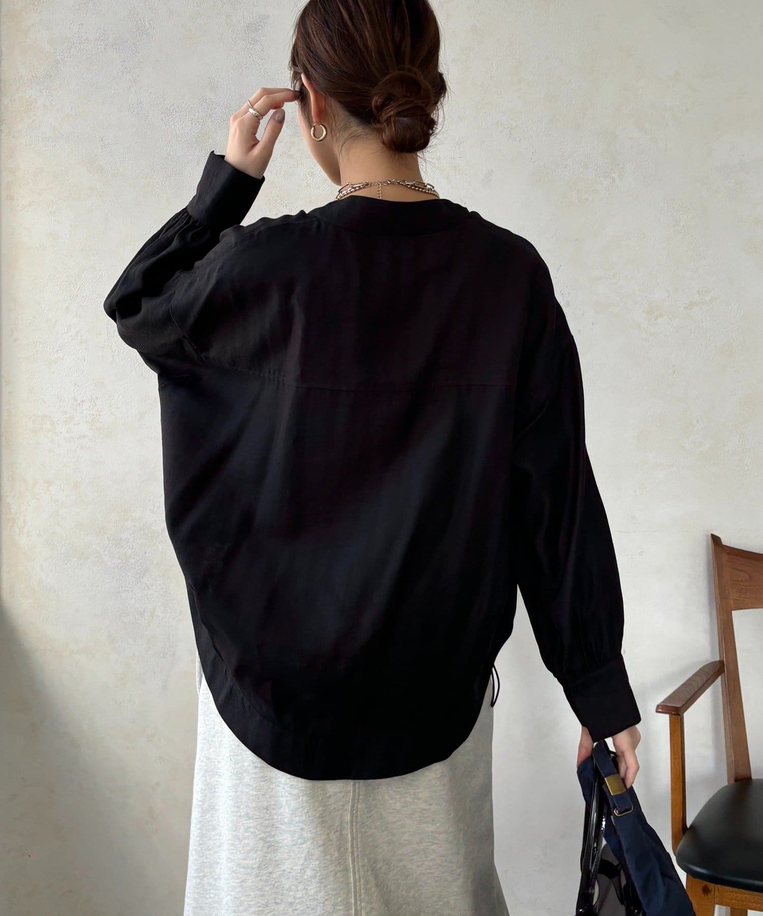 DOUDOU(ドゥドゥ) 棒タイスピンドルシャツ