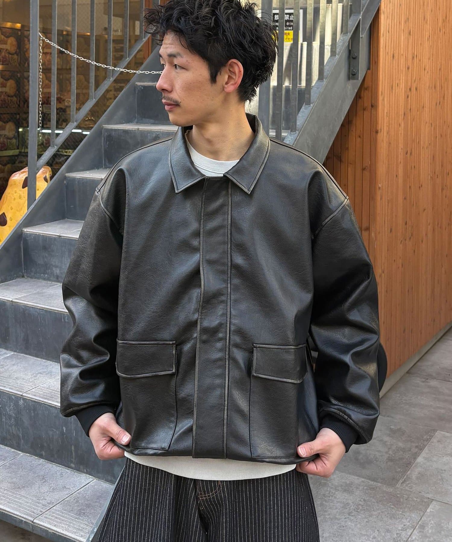 CIAOPANIC(チャオパニック) ヴィンテージライクレザージャケット