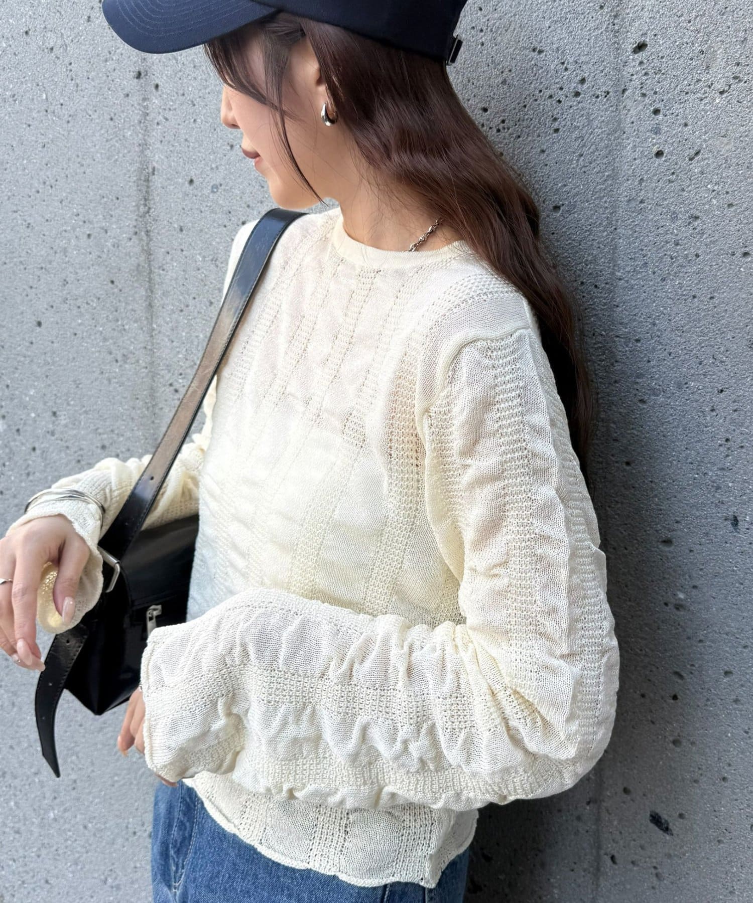 COLONY 2139(コロニー トゥーワンスリーナイン) ギャザーシアーストライプニット