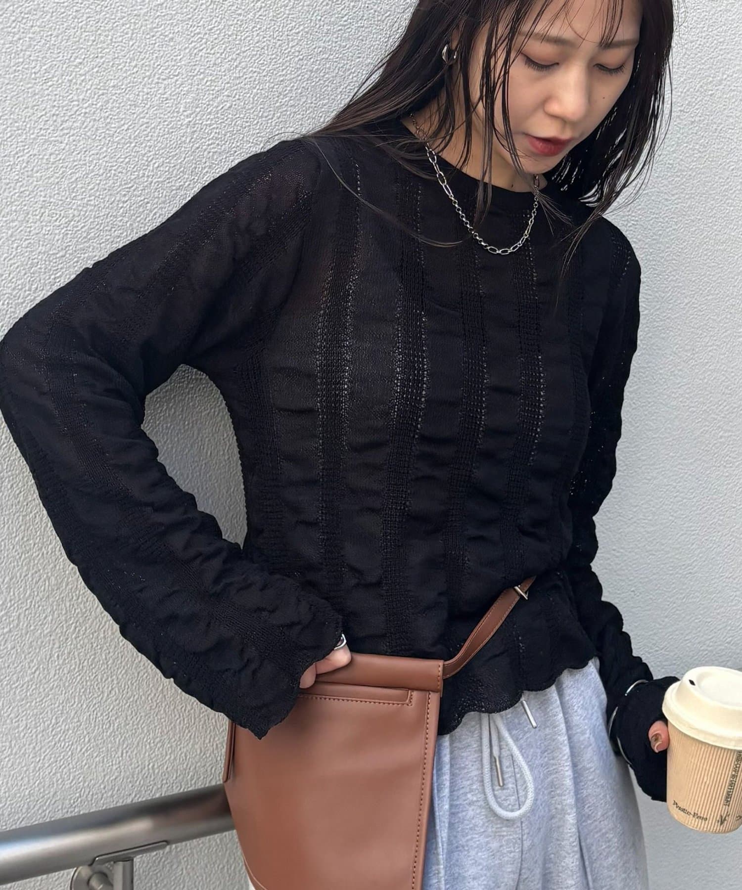 COLONY 2139(コロニー トゥーワンスリーナイン) ギャザーシアーストライプニット