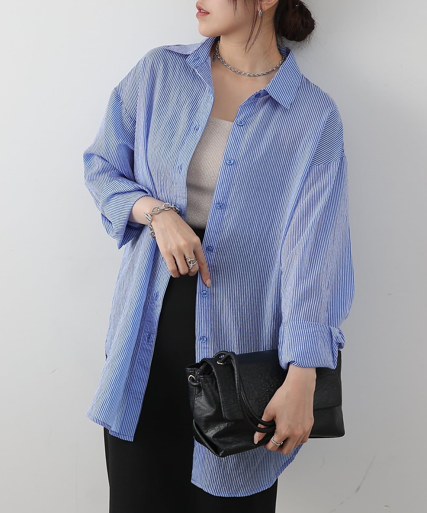 COLONY 2139(コロニー トゥーワンスリーナイン) 【リバイバル/新色追加】シアーストライプ長袖シャツ