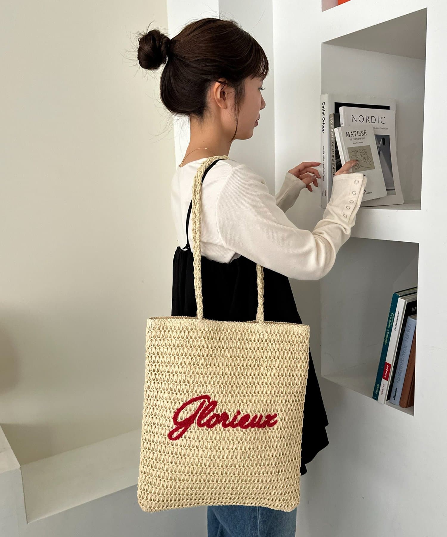 DISCOAT(ディスコート) 【2/26(木)10:00~先行予約】雑材サガラ刺繍トートバッグ