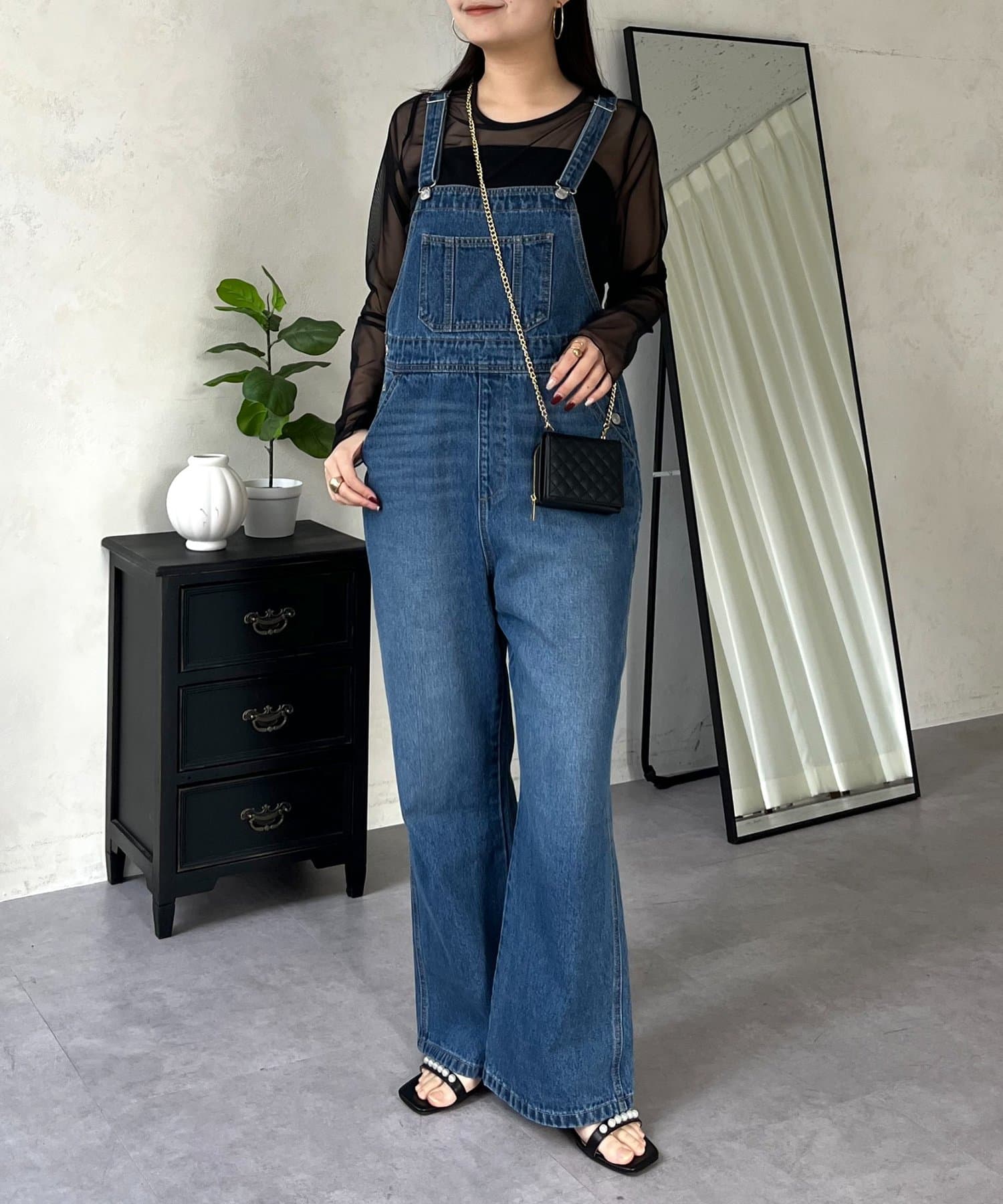 prose verse(プロズヴェール) 【春服総選挙対象商品】セミフレアデニムサロペット