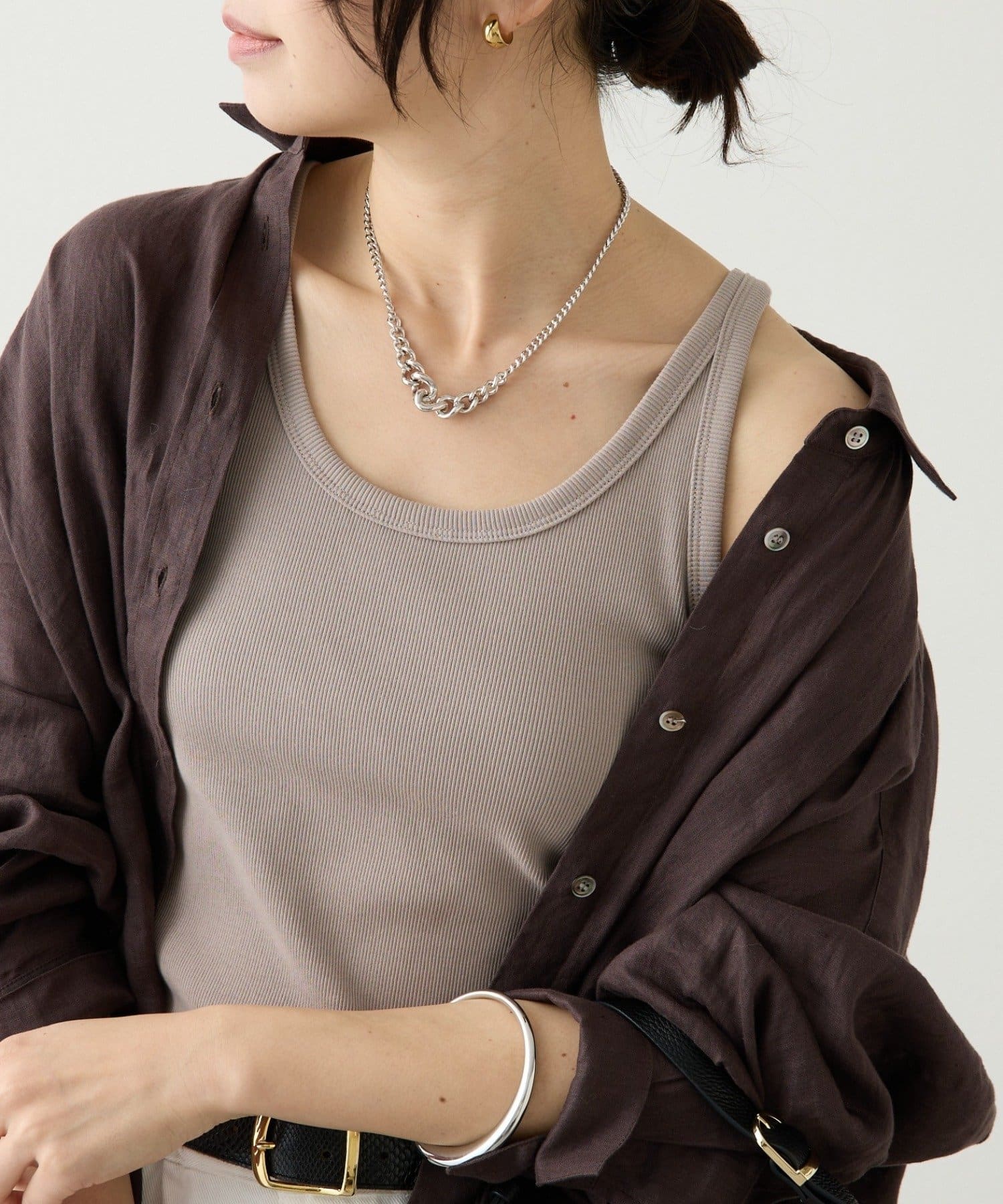 RIVE DROITE(リヴドロワ) 予約【レイヤードスタイルに◎】ミニマルテレコタンク