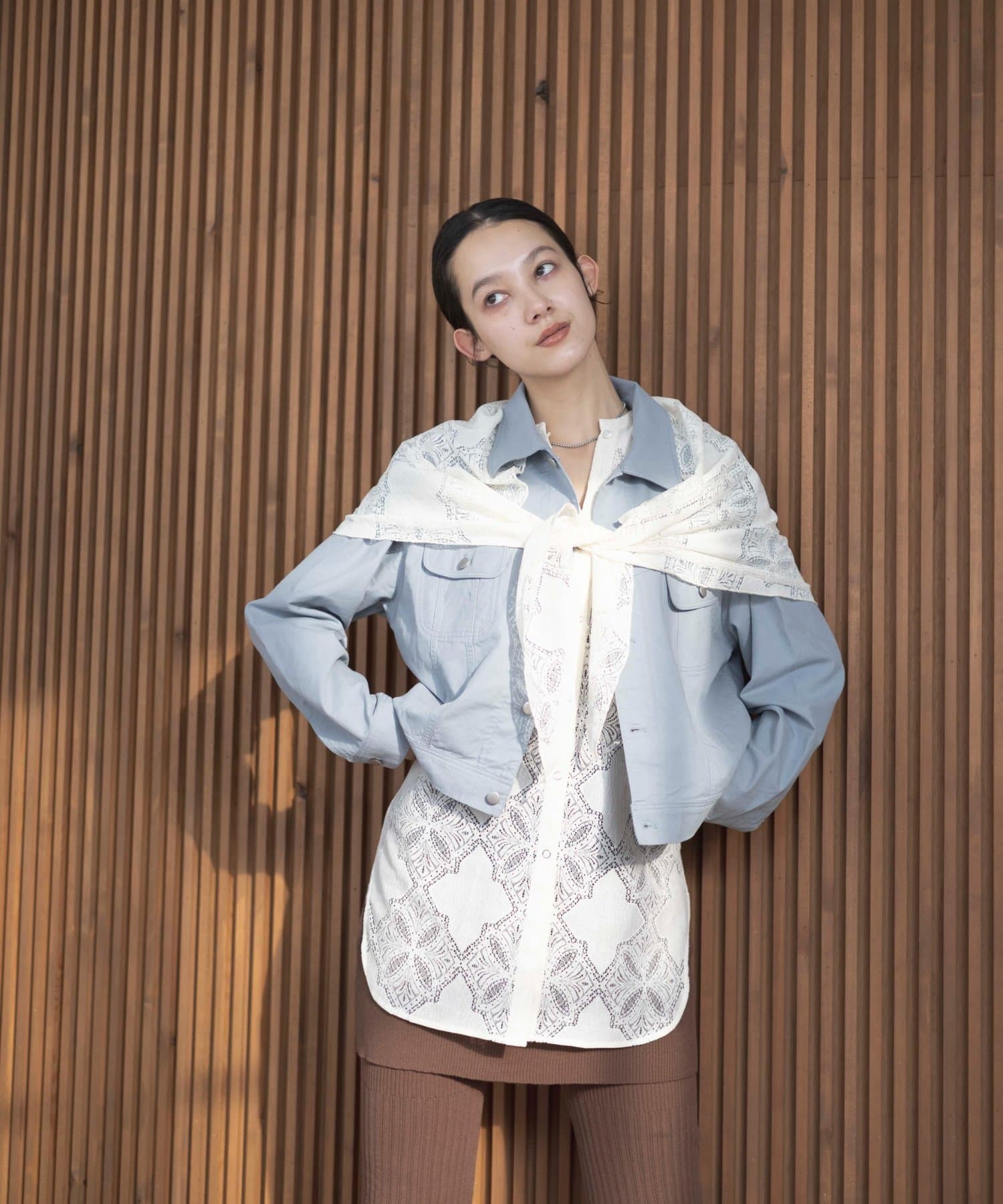 Kastane(カスタネ) 【CINAMOD】 BLOUSE WITH MULTI SCARF