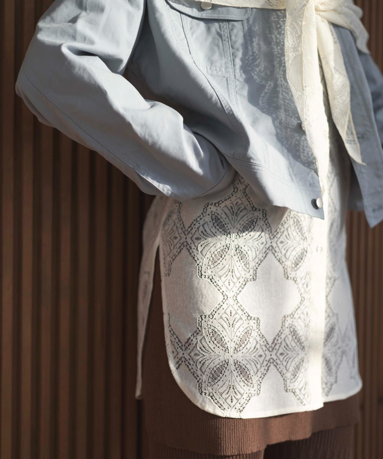 Kastane(カスタネ) 【CINAMOD】 BLOUSE WITH MULTI SCARF