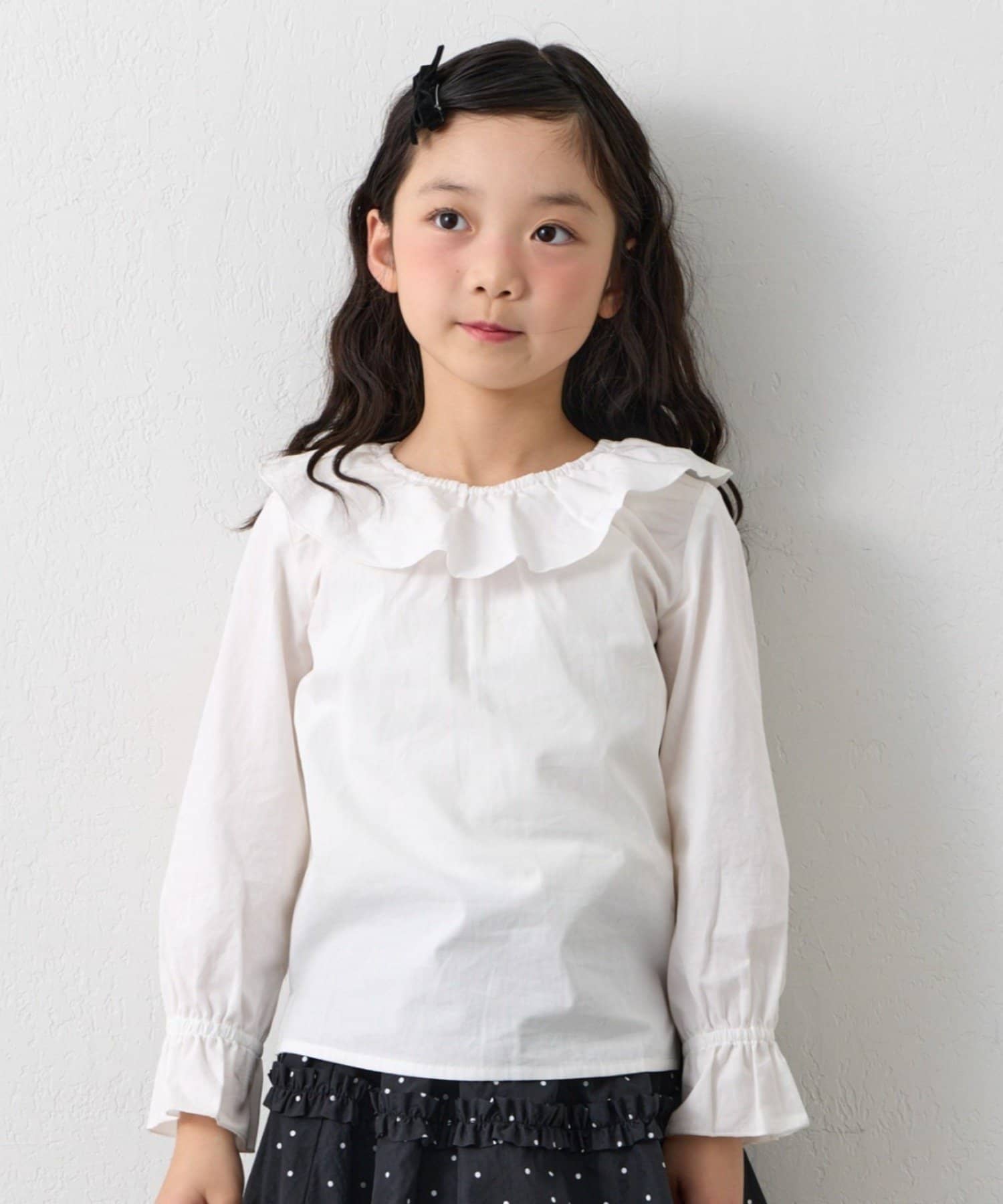 CIAOPANIC TYPY(チャオパニックティピー) 【KIDS】【フォーマル・セレモニー】 洗えるフリル襟シャツブラウス