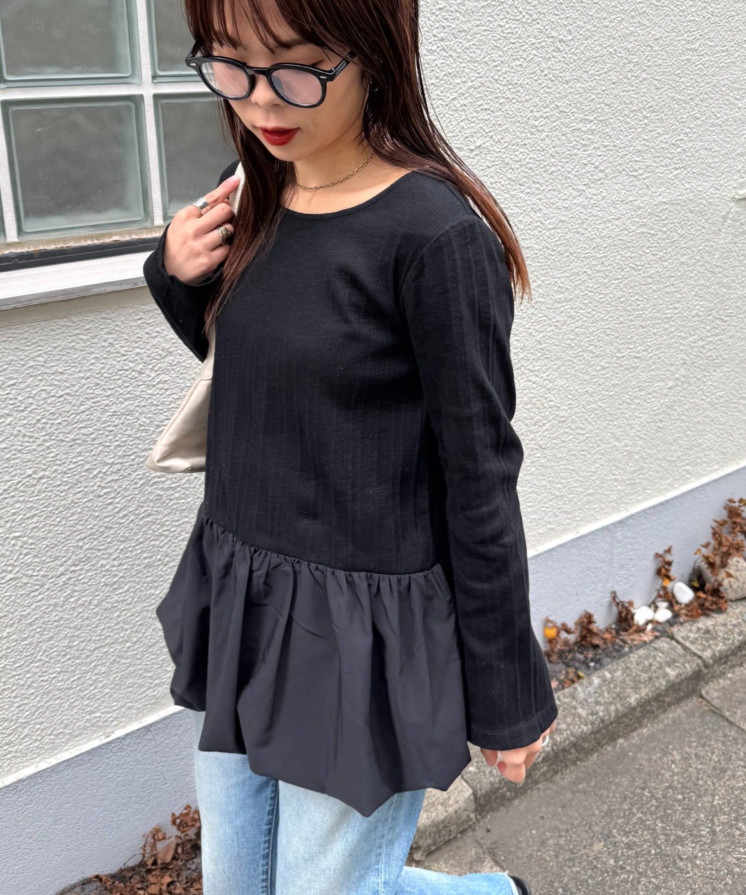 CIAOPANIC TYPY(チャオパニックティピー) 裾バルーンランダムリブトップス